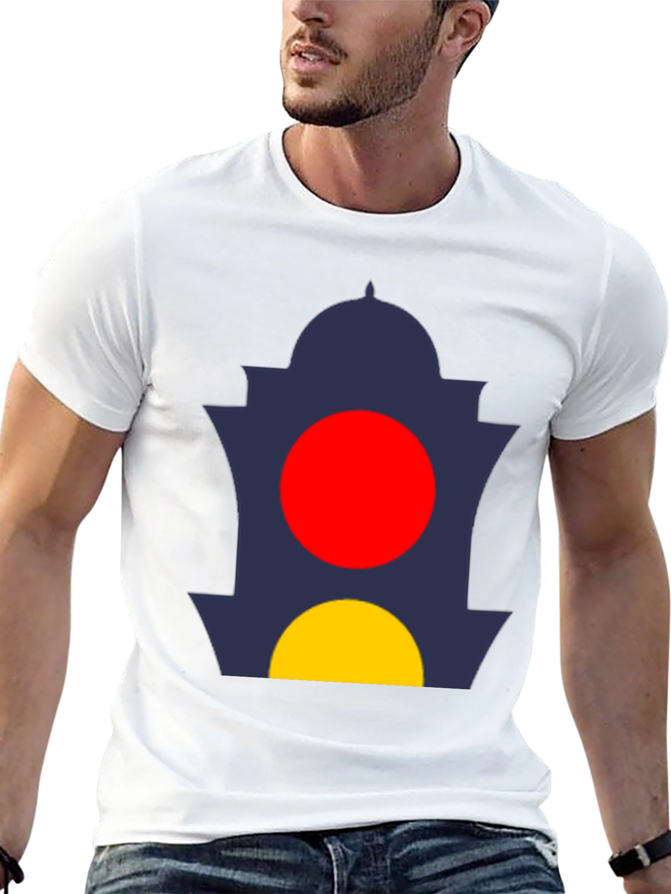 Abstract Design Tee: Graphic Print Black T-Shirt