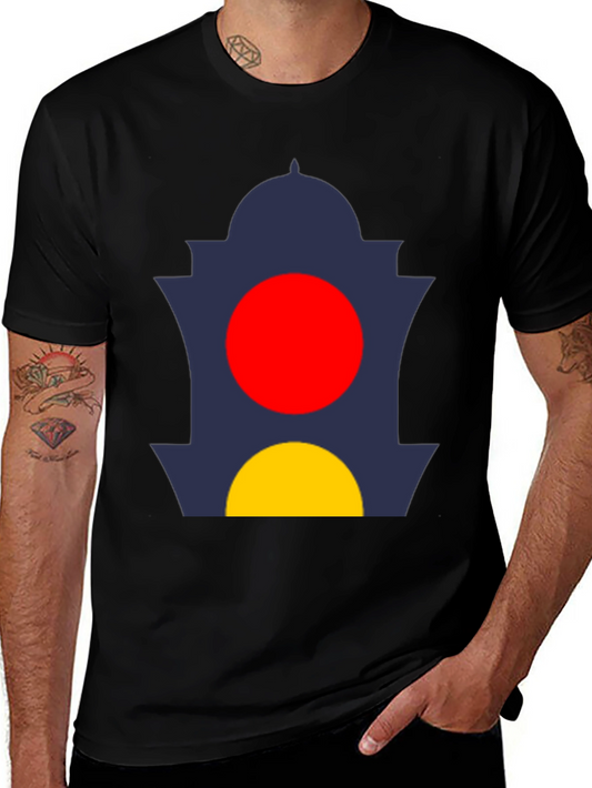 Abstract Design Tee: Graphic Print Black T-Shirt