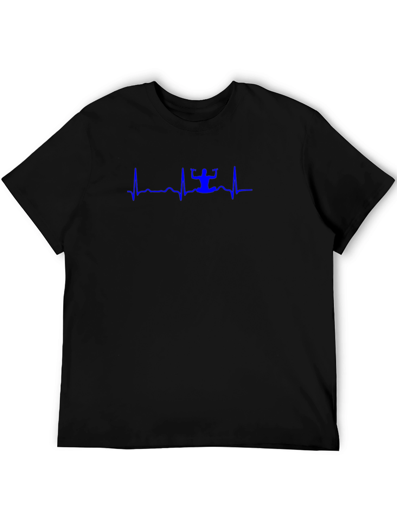 Yoga Heartbeat Graphic Tee - Soft Black Cotton Blend