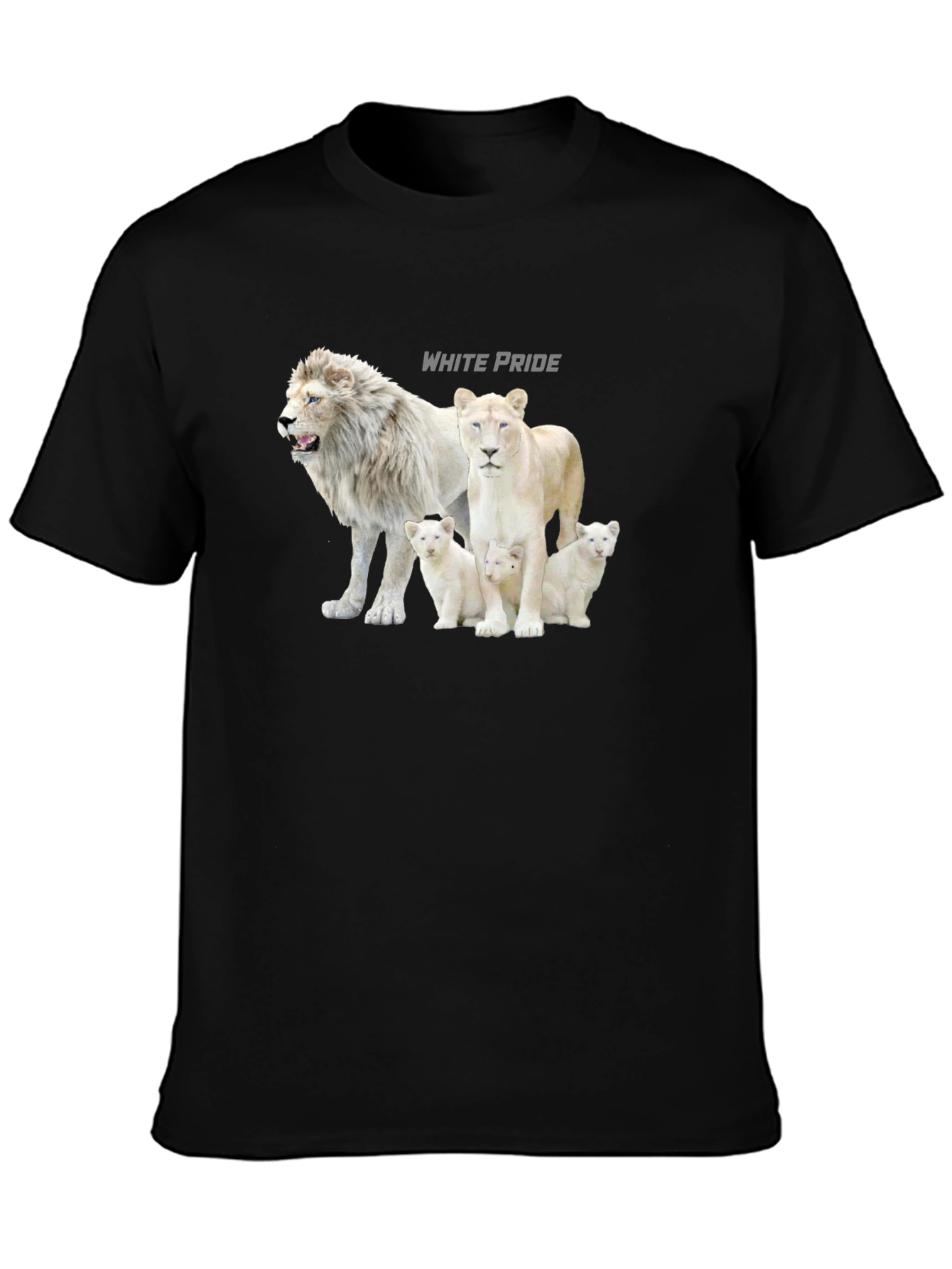 White Pride Lions Graphic T-Shirt