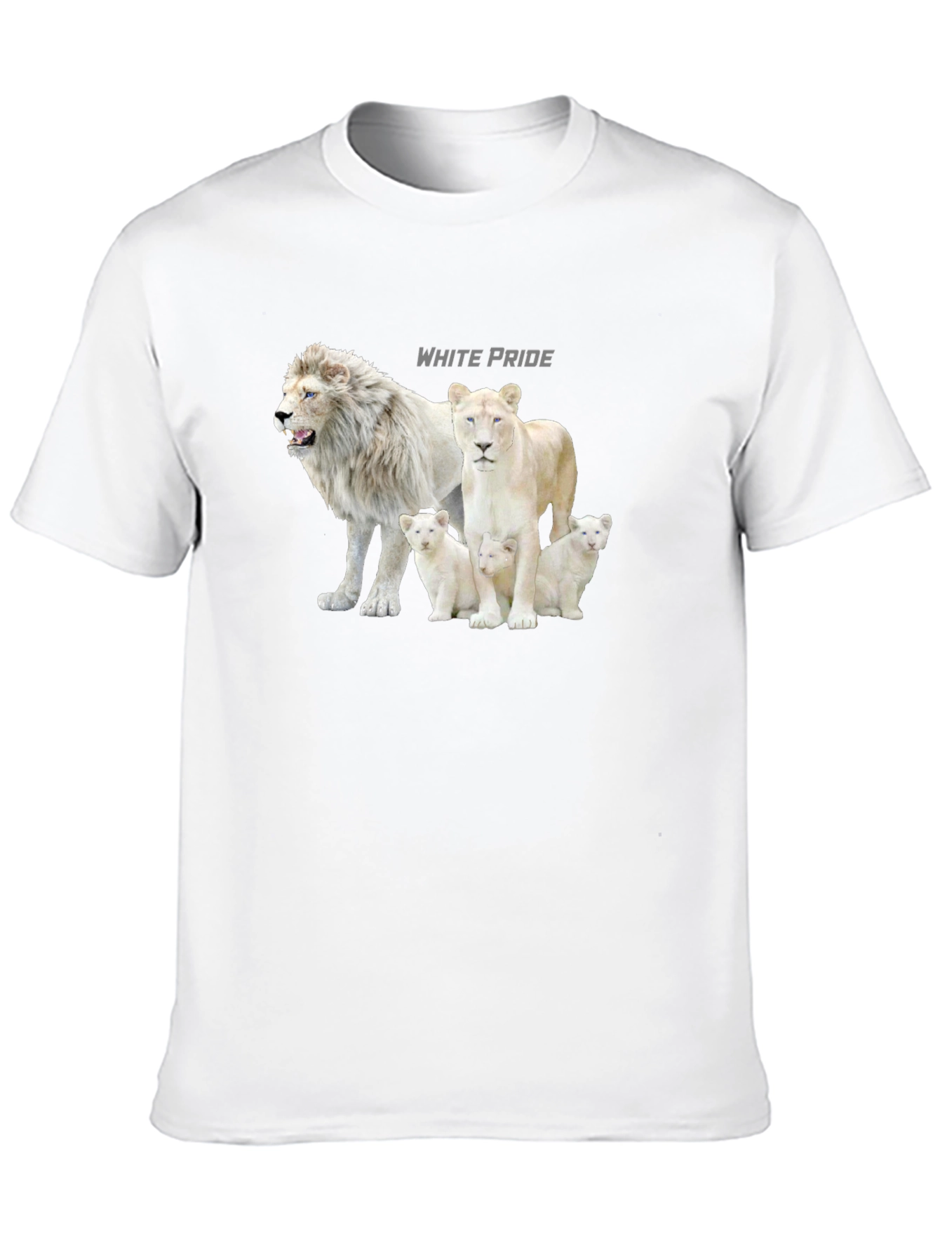 White Pride Lions Graphic T-Shirt