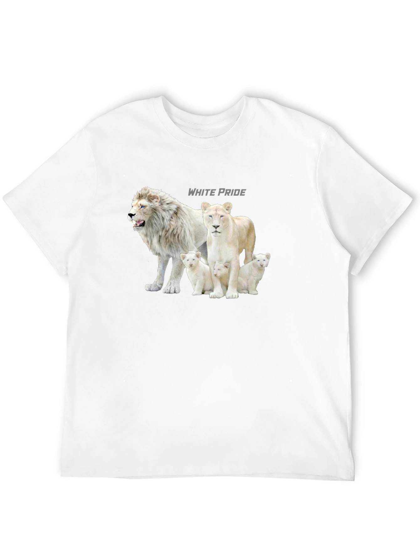 White Pride Lions Graphic T-Shirt