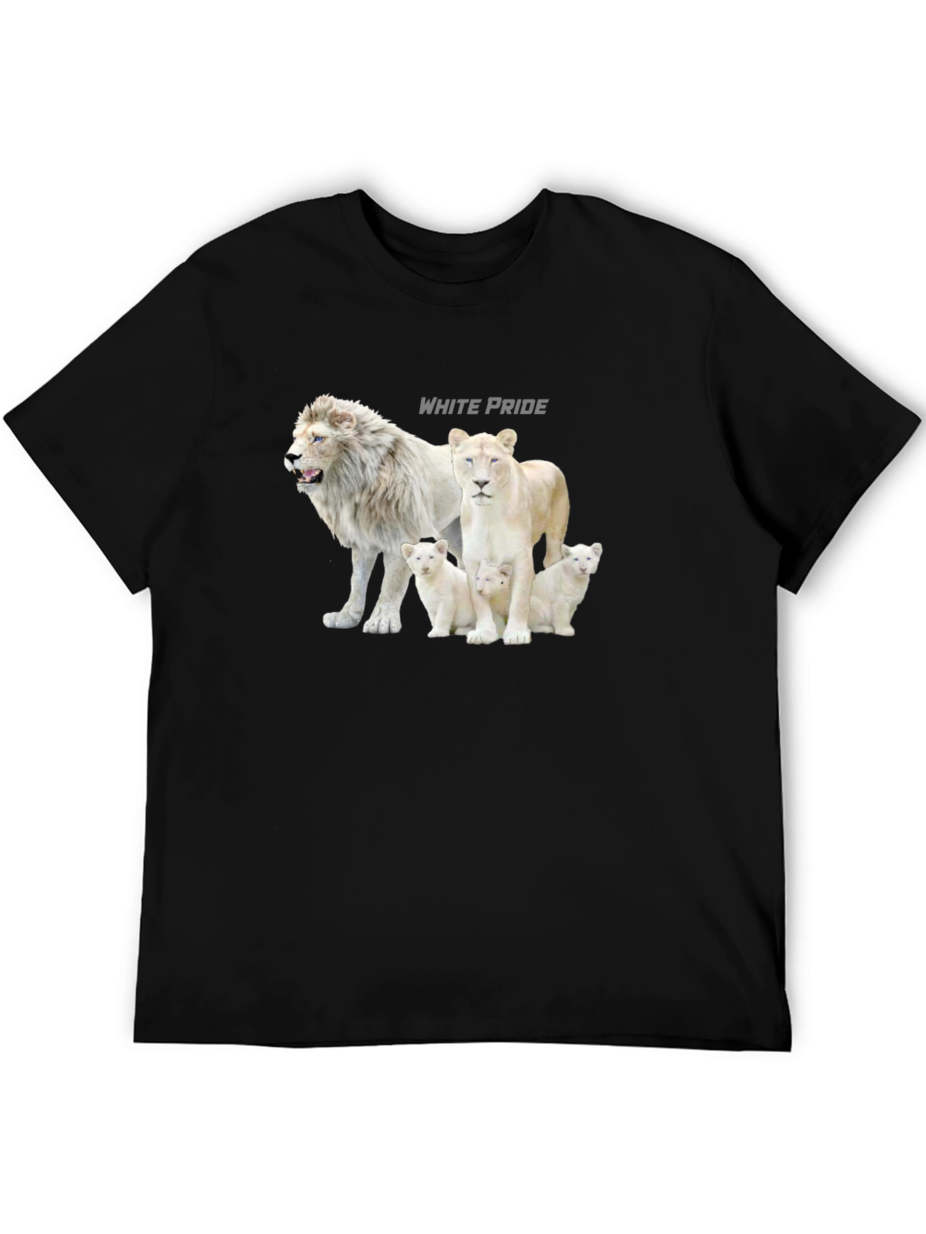 White Pride Lions Graphic T-Shirt