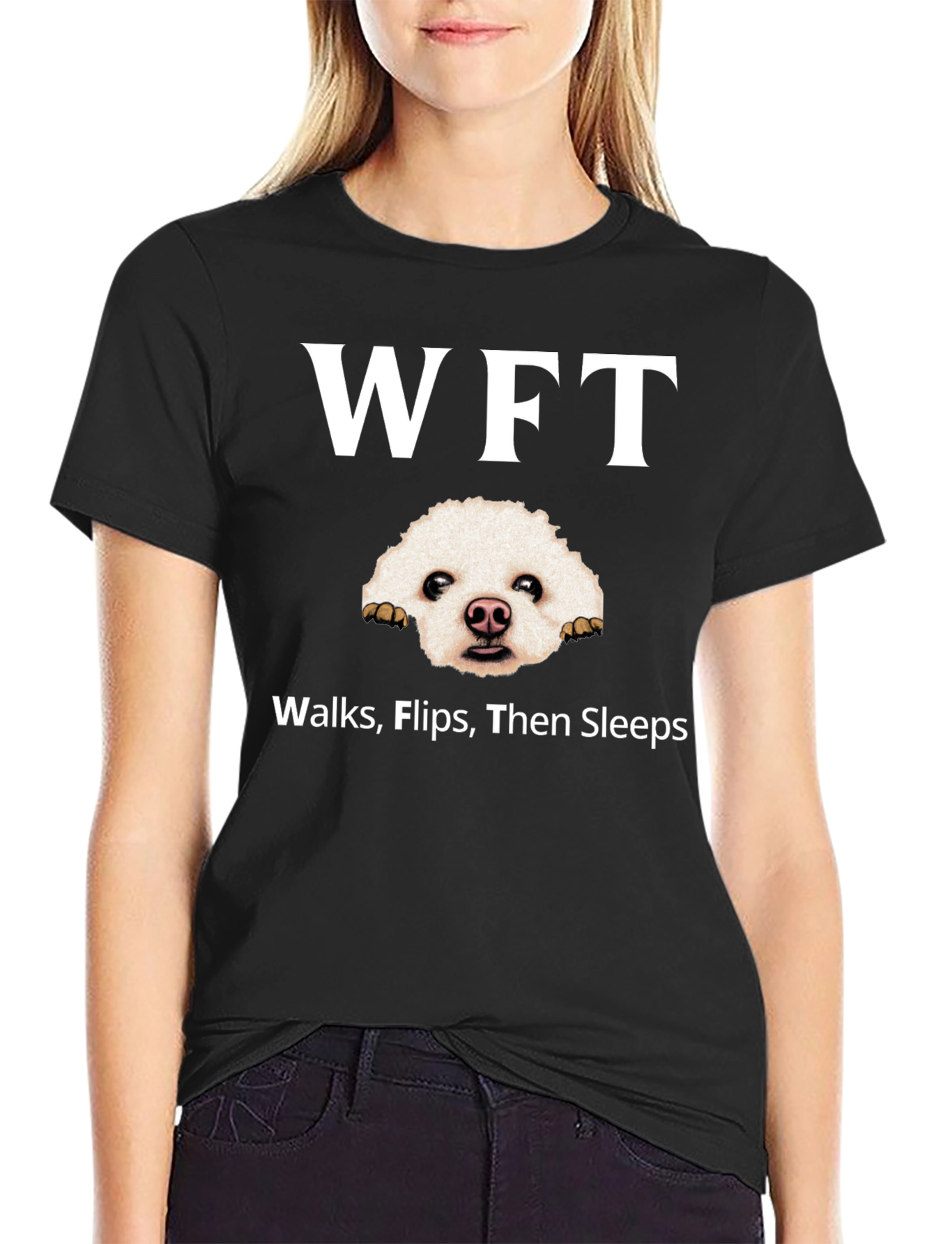 WFT Dog Graphic Black T-Shirt
