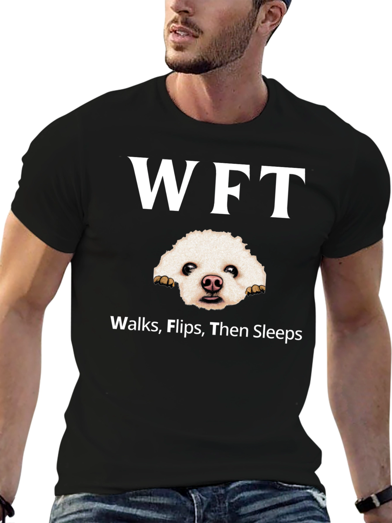 WFT Dog Graphic Black T-Shirt
