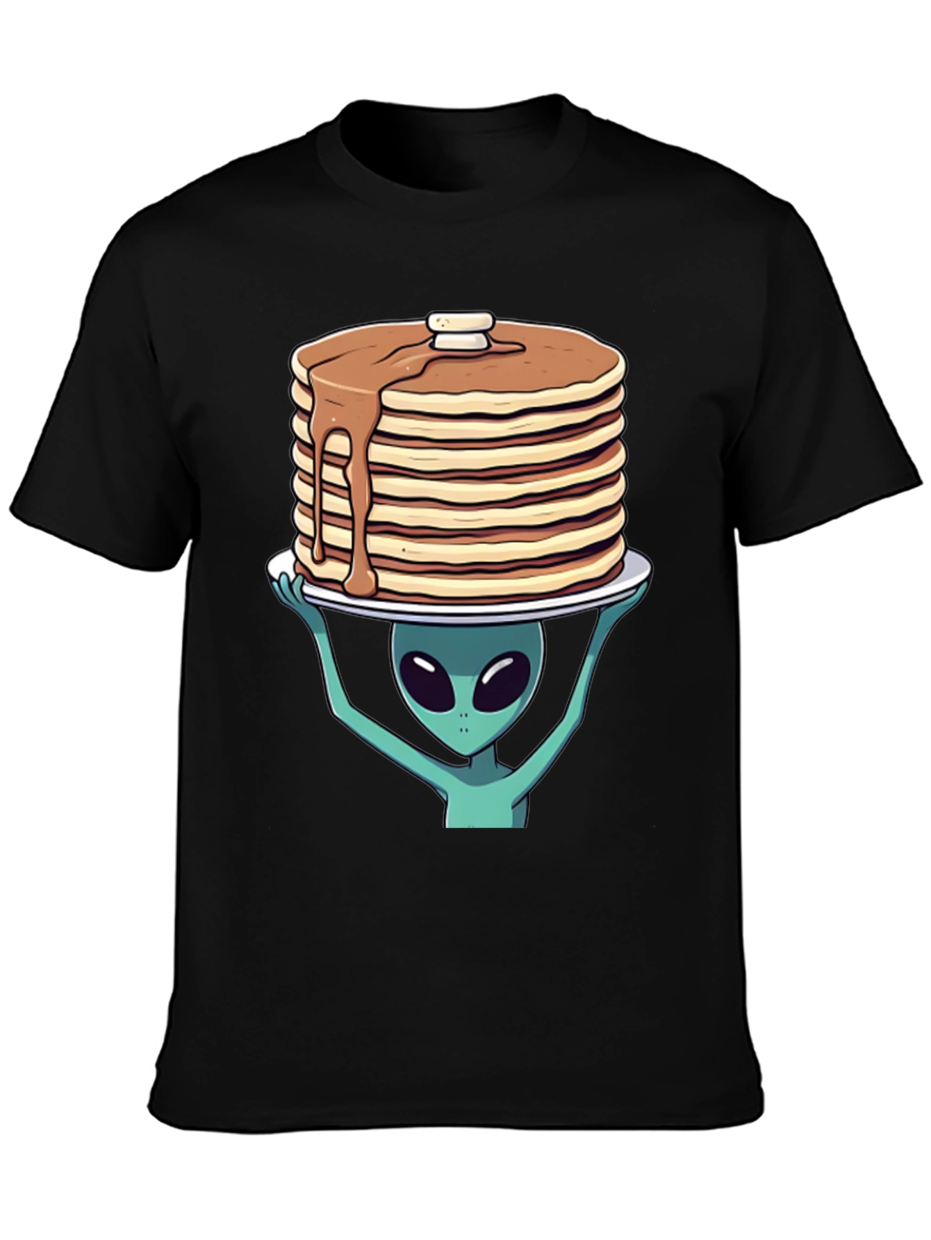 Alien Pancakes T-Shirt - Space Foodie Tee