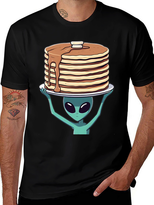 Alien Pancakes T-Shirt - Space Foodie Tee