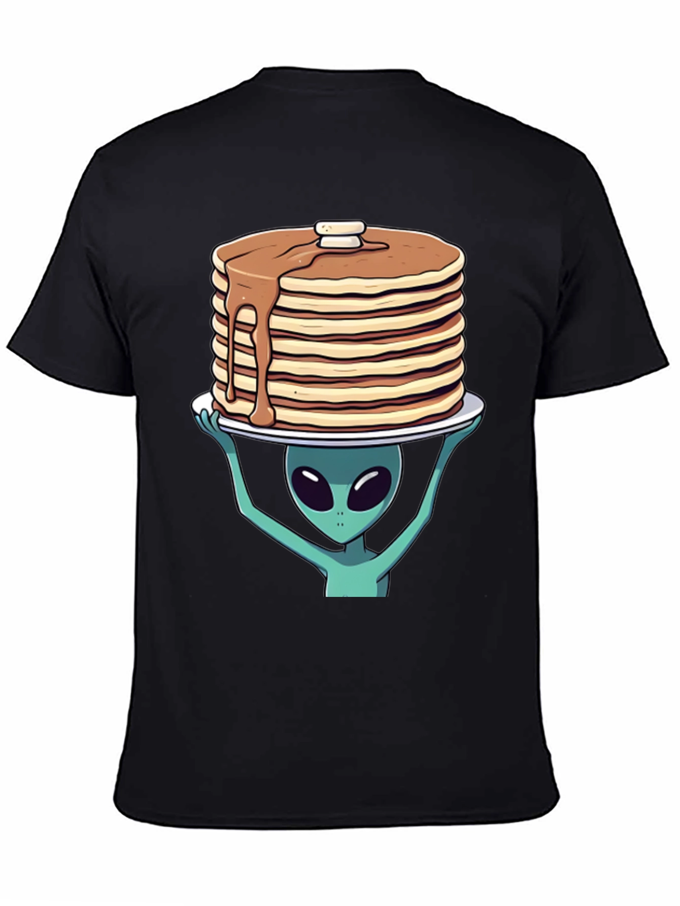 Alien Pancakes T-Shirt - Space Foodie Tee