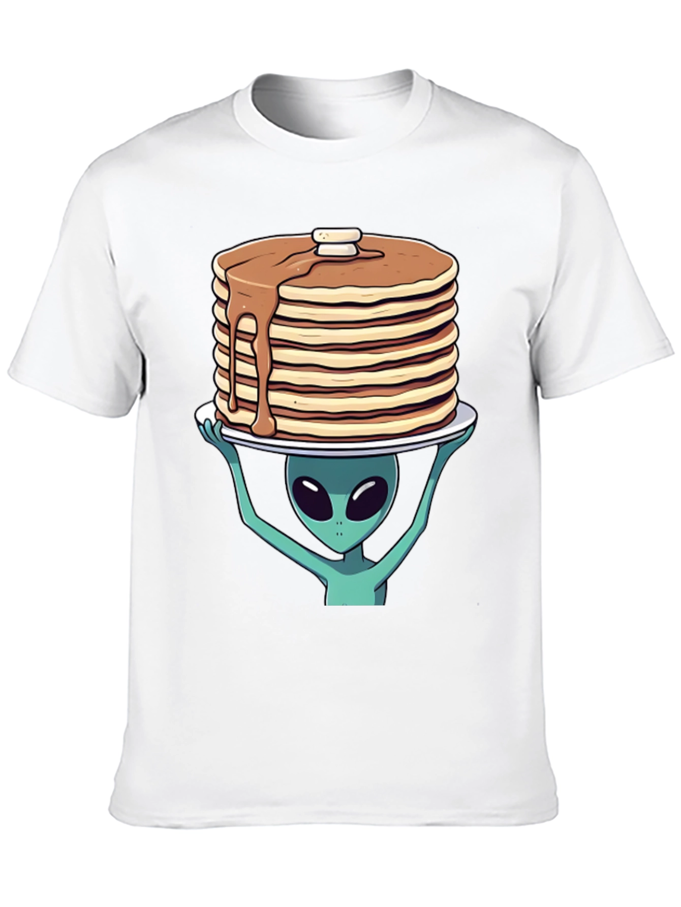 Alien Pancakes T-Shirt - Space Foodie Tee