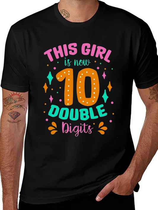 10th Birthday Girl T-Shirt: Double Digits
