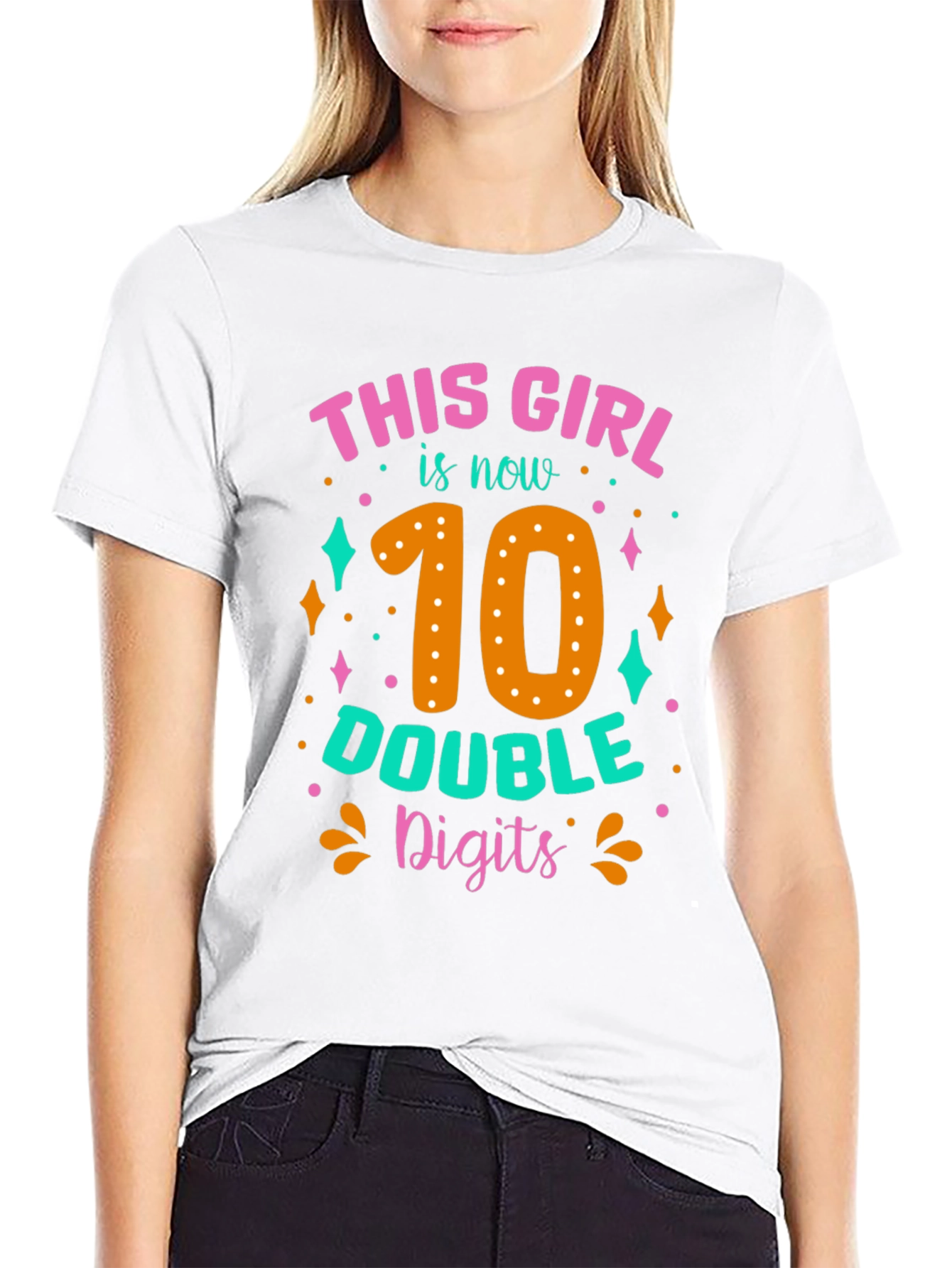 10th Birthday Girl T-Shirt: Double Digits