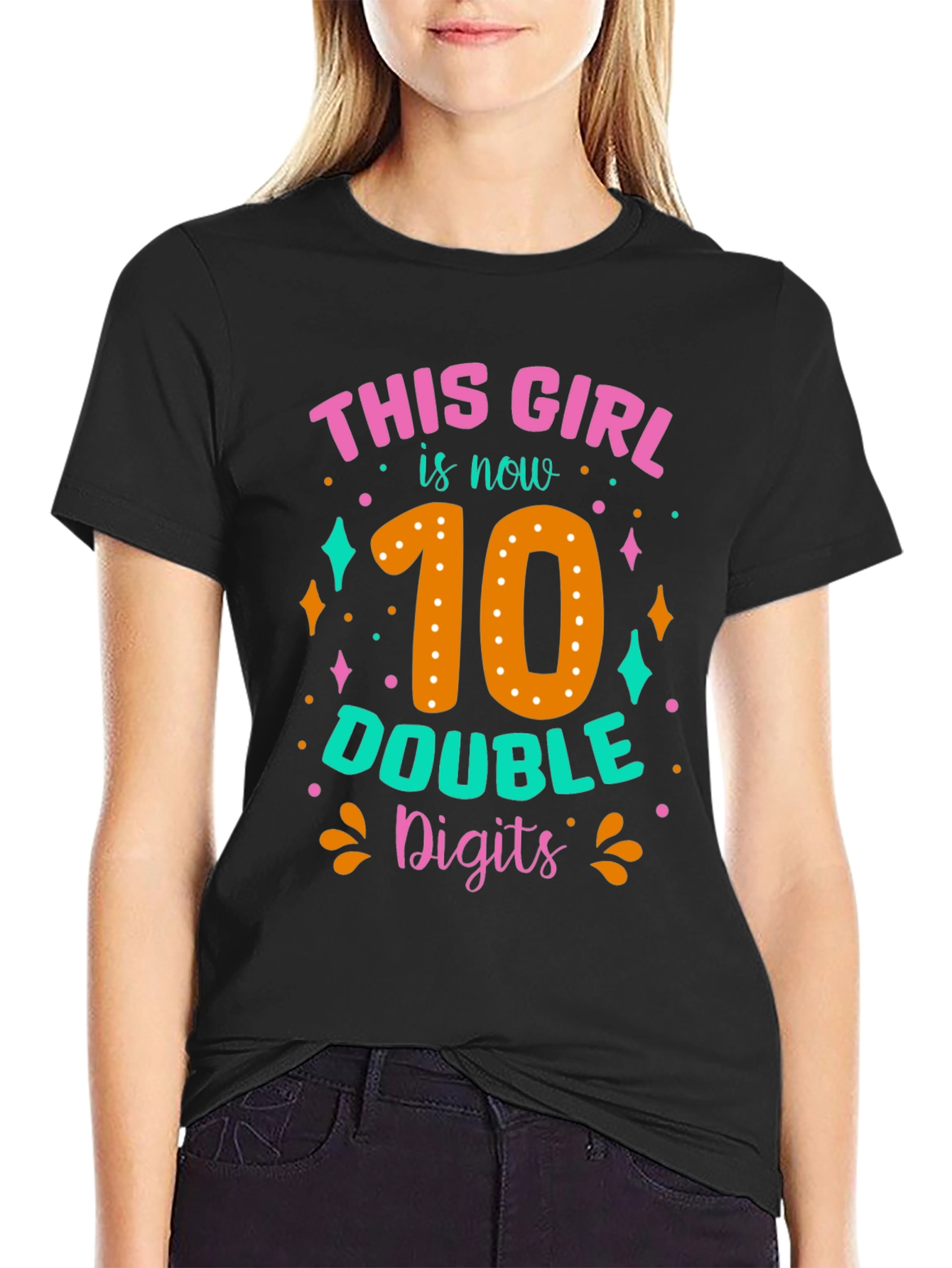 10th Birthday Girl T-Shirt: Double Digits