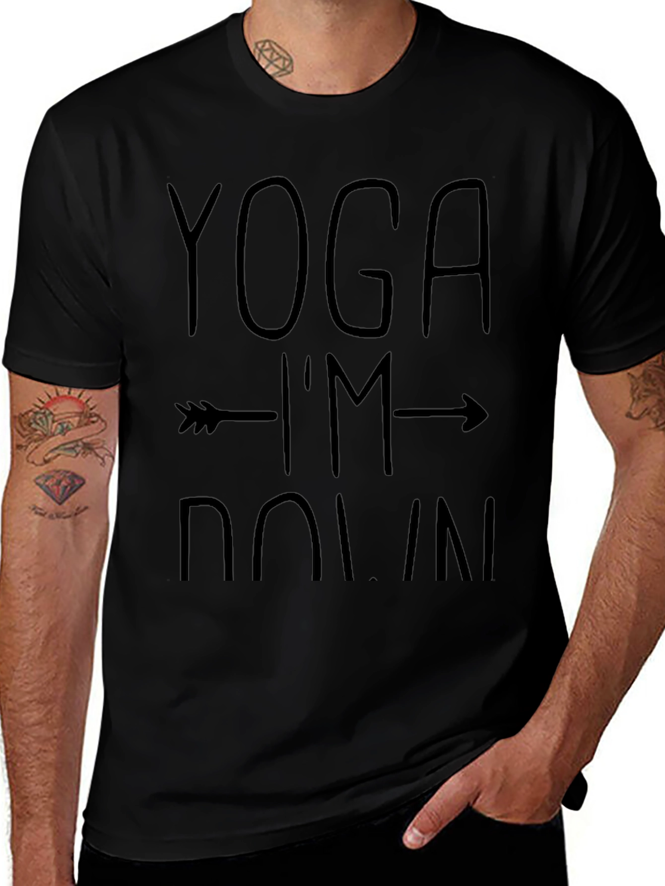 Yoga Im Down Black Graphic Tee