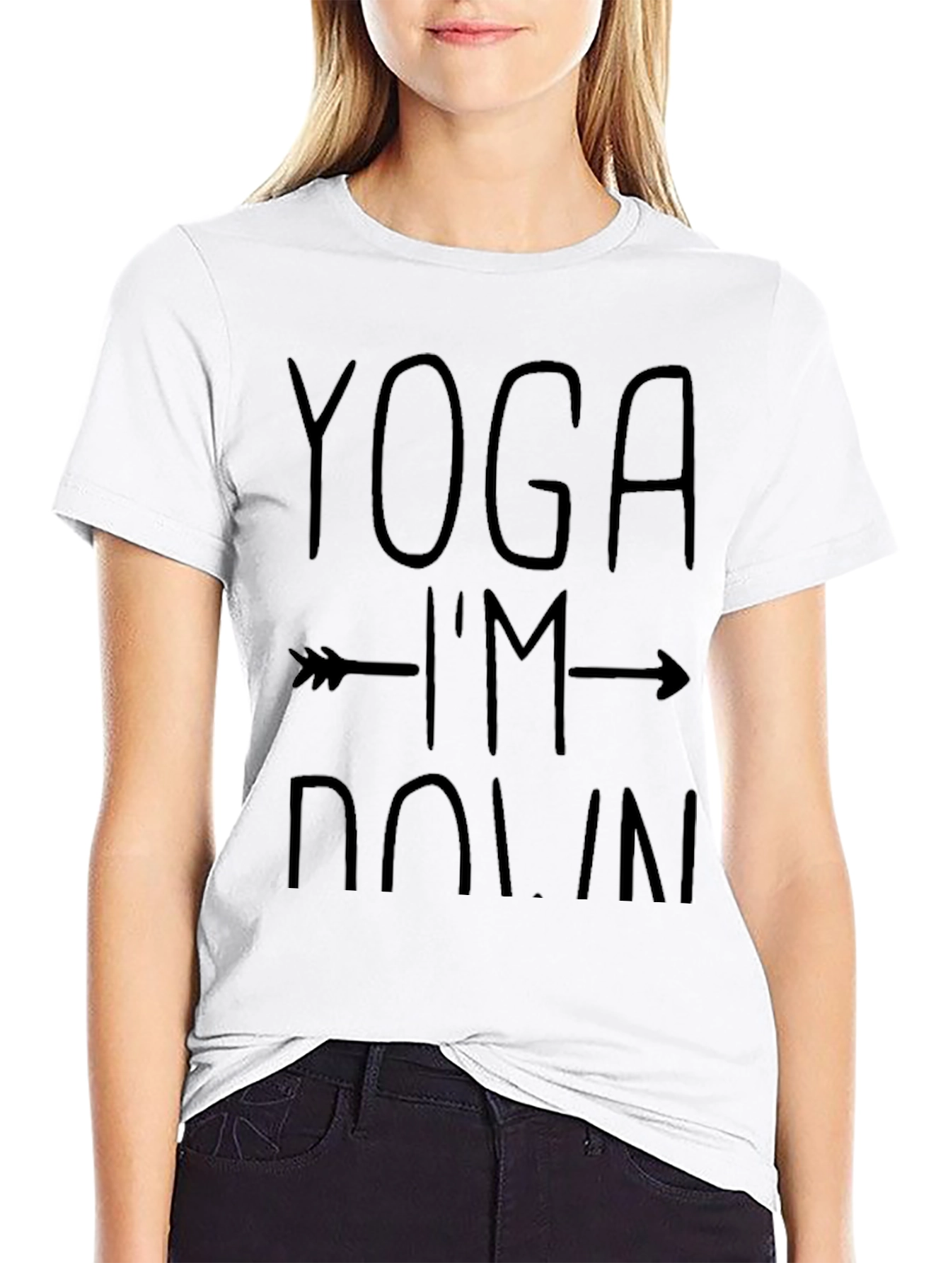 Yoga Im Down Black Graphic Tee