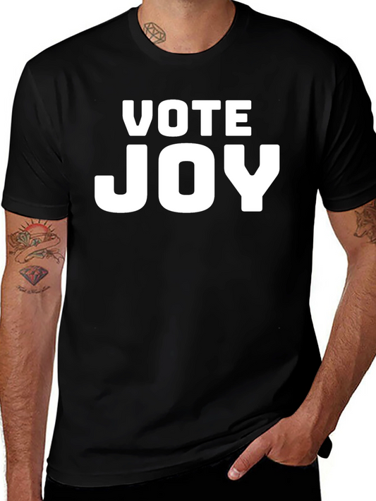 Vote Joy T-Shirt - Black Crew Neck Tee