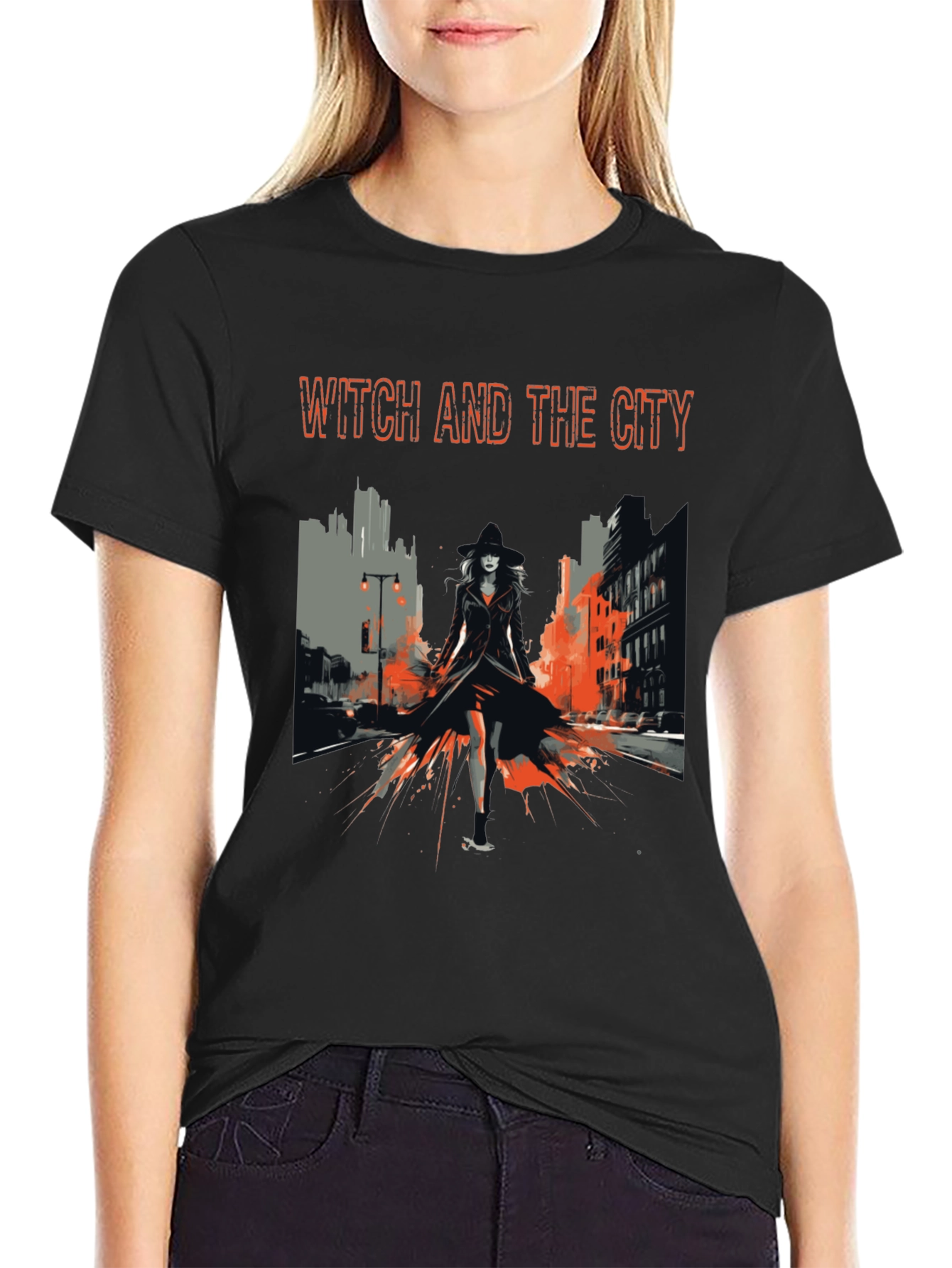 Witch and the City Black T-Shirt