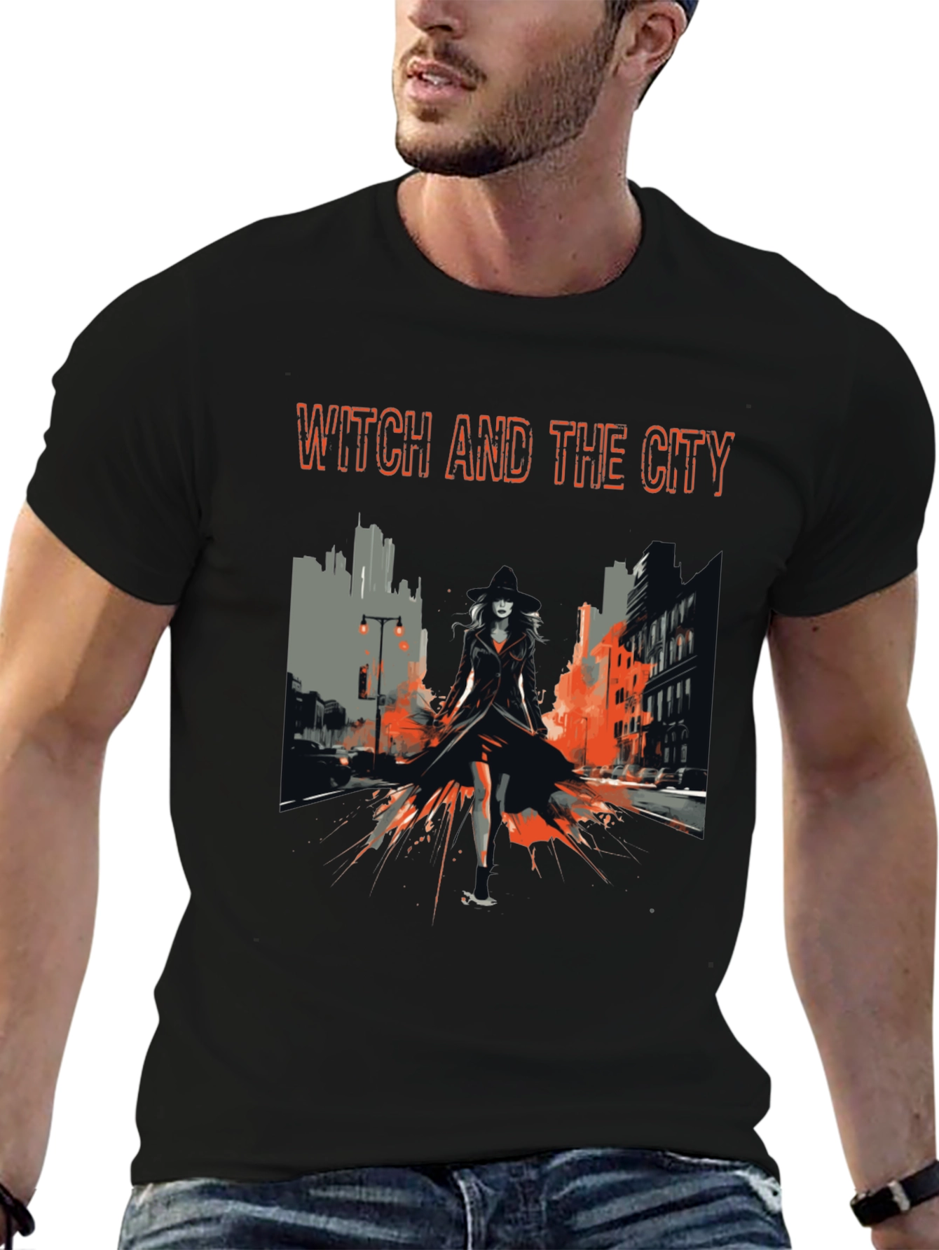 Witch and the City Black T-Shirt