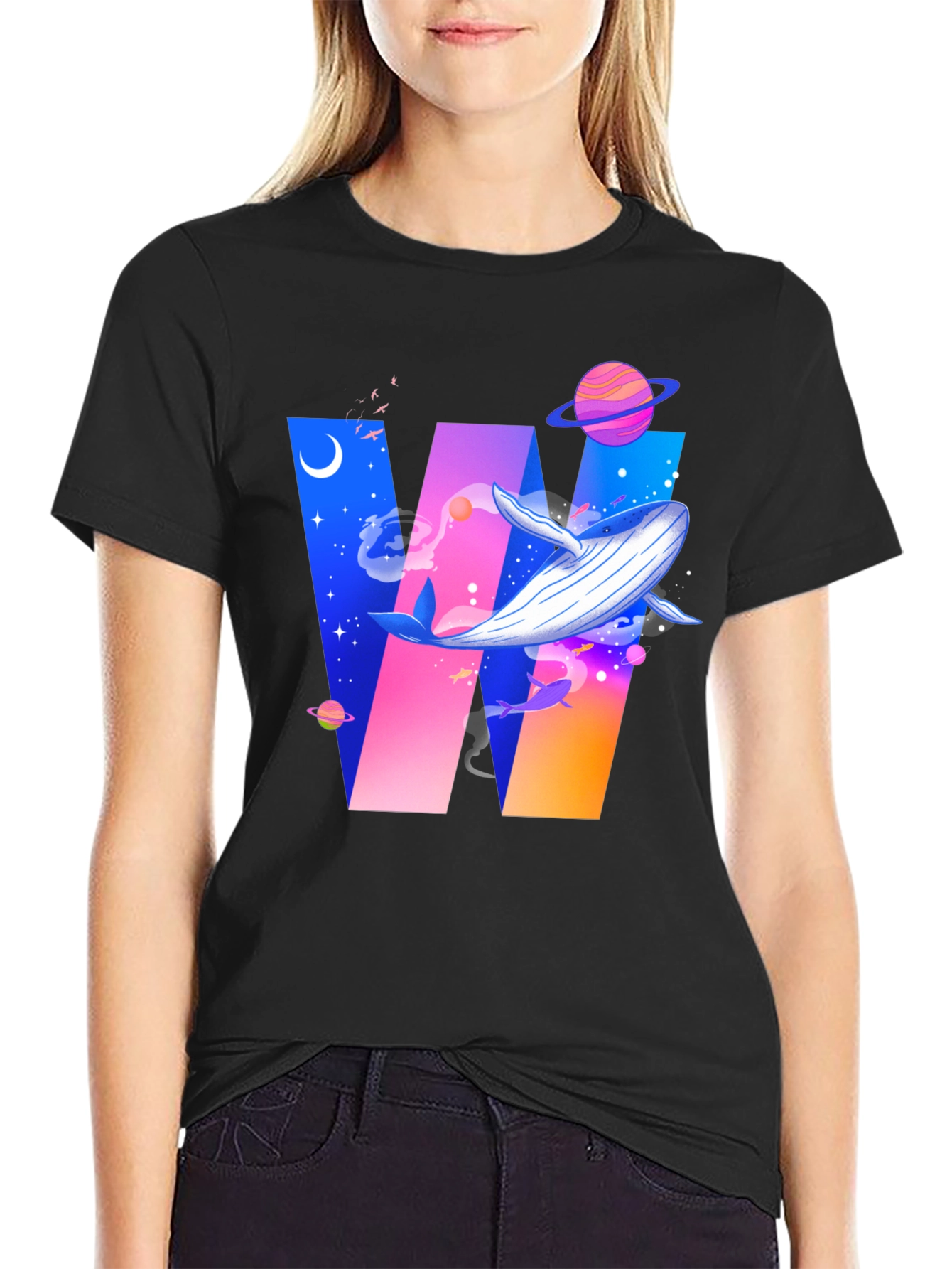 Whale Galaxy Graphic T-Shirt