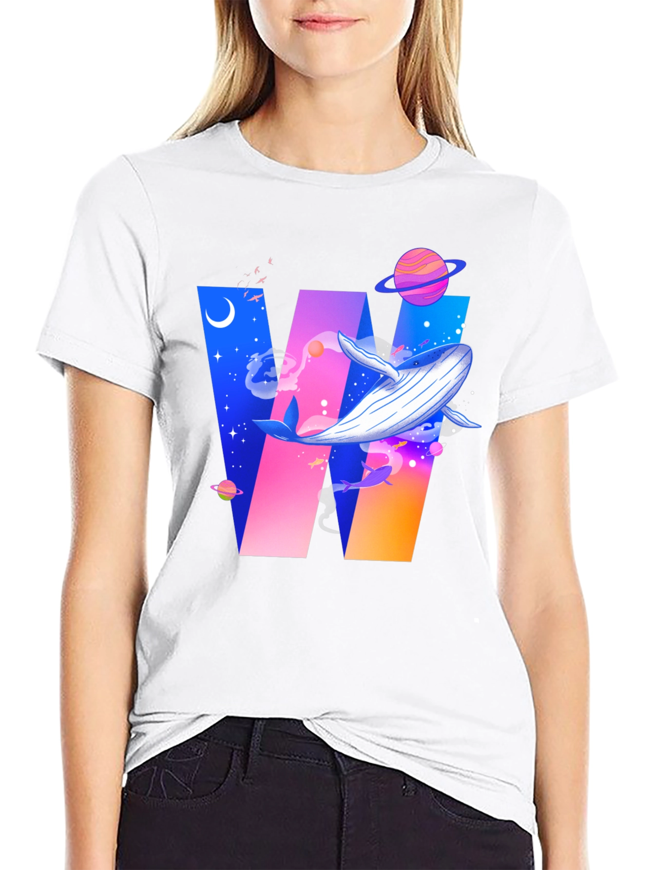 Whale Galaxy Graphic T-Shirt