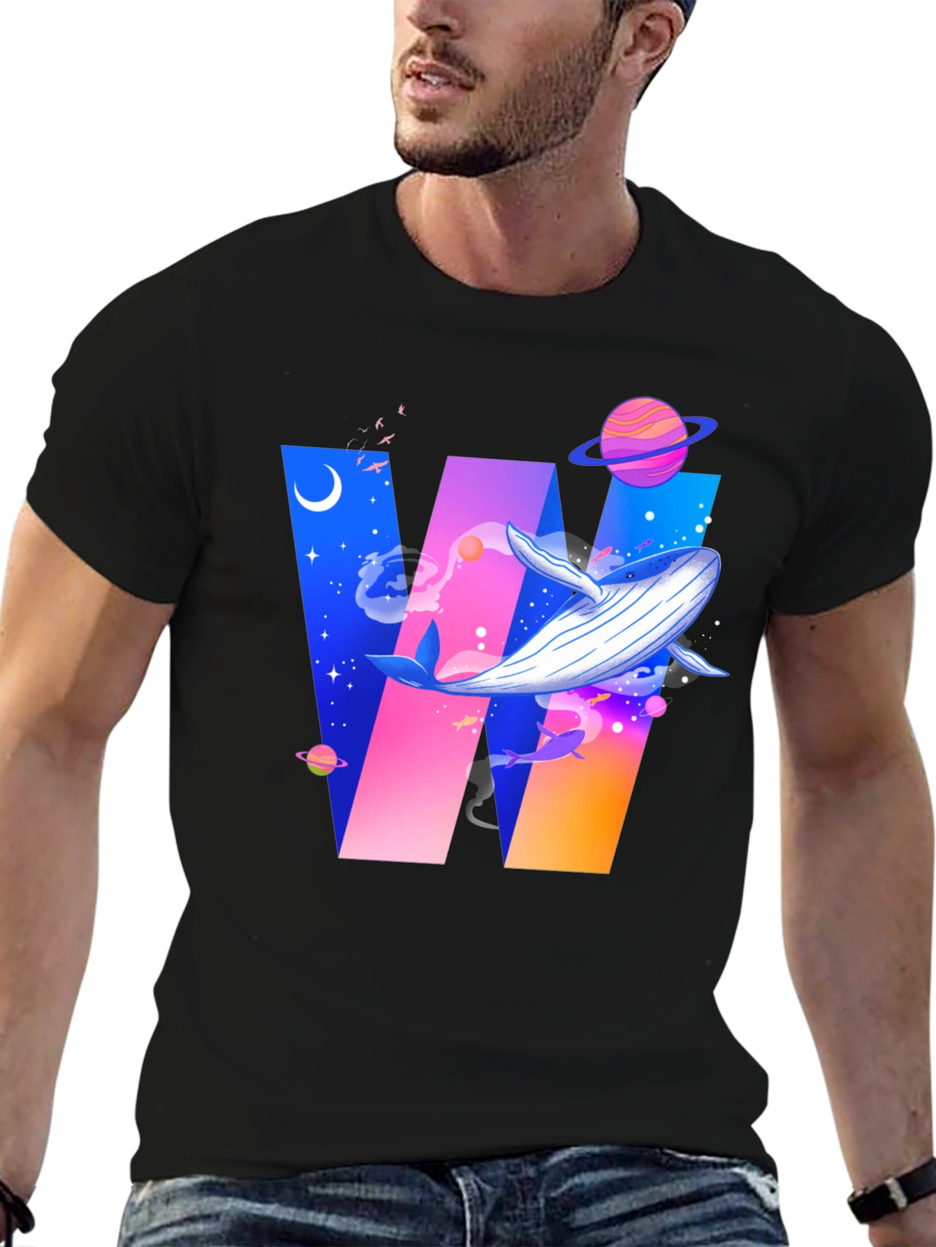 Whale Galaxy Graphic T-Shirt