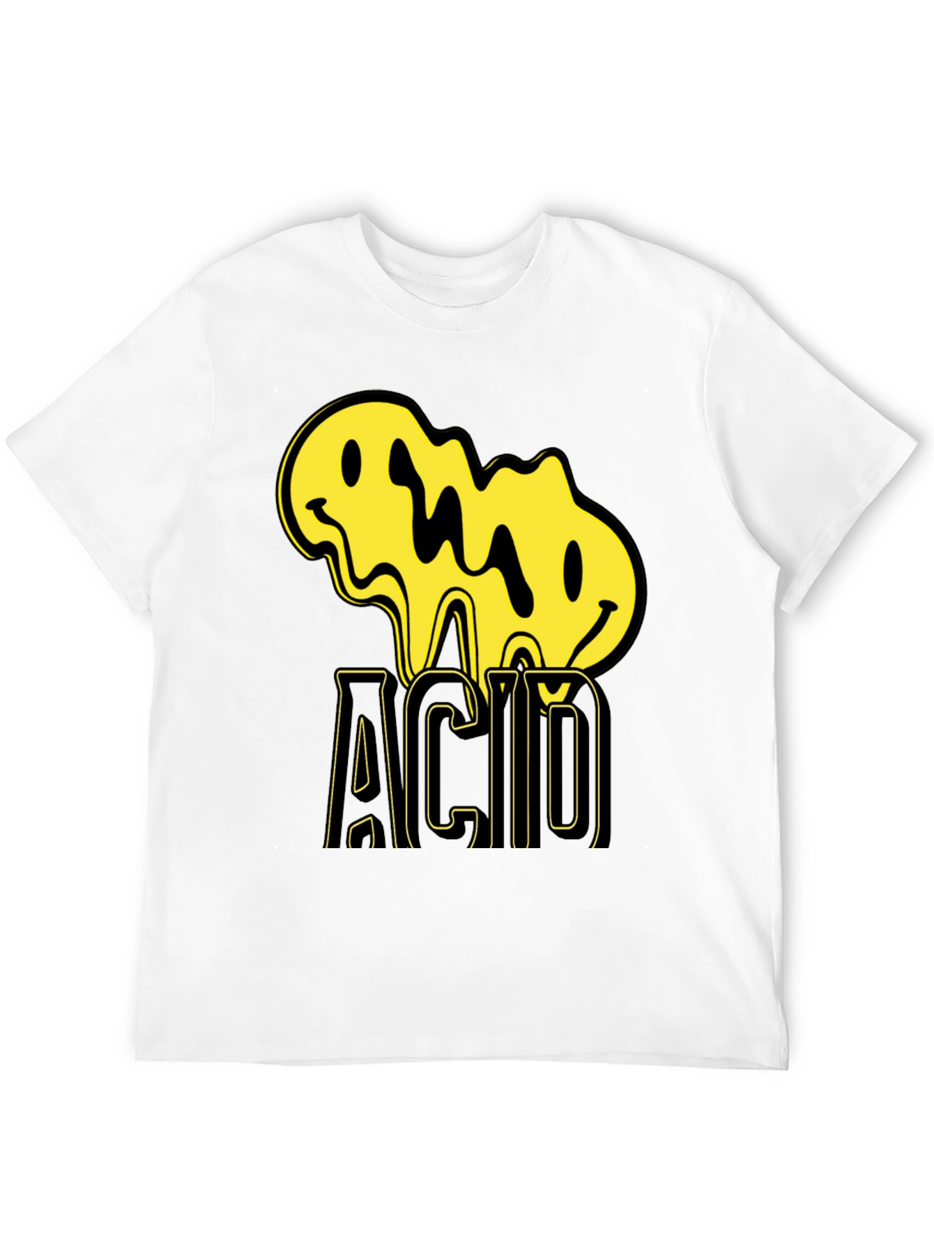 Acid Smiley Face Black T-Shirt