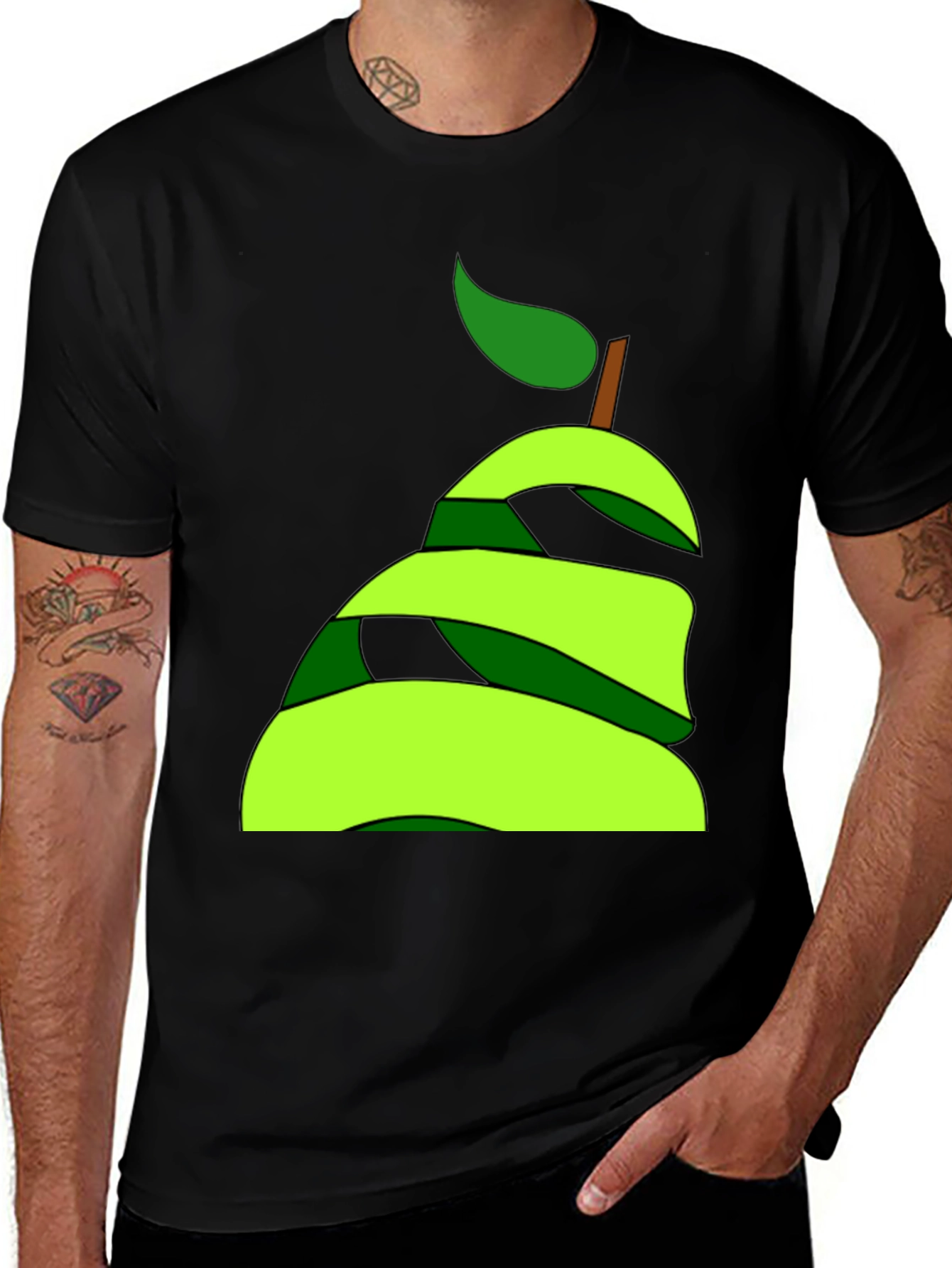Abstract Pear Graphic Tee - Modern Fruit Lovers Style