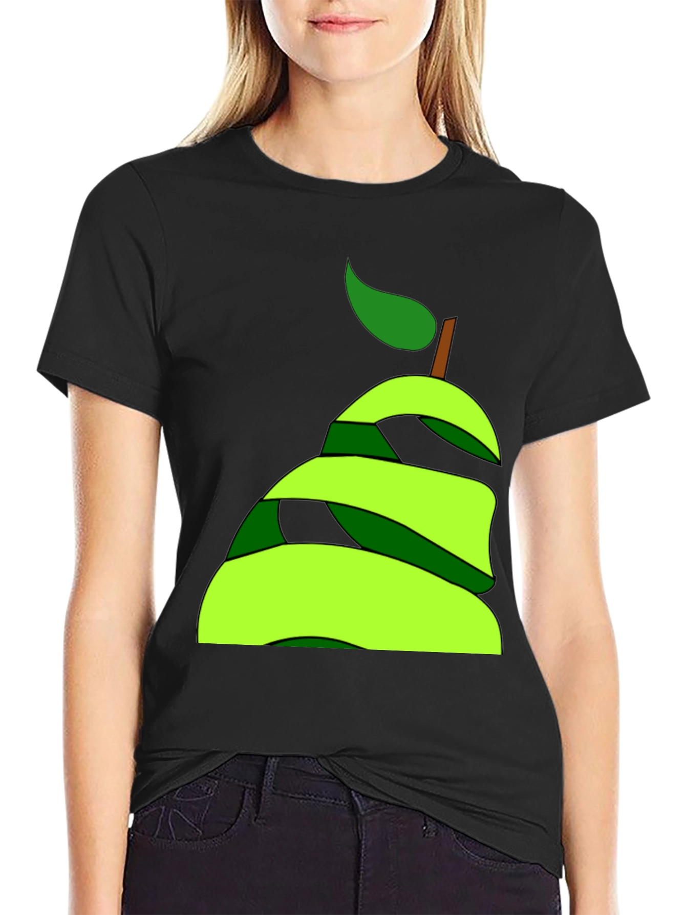 Abstract Pear Graphic Tee - Modern Fruit Lovers Style