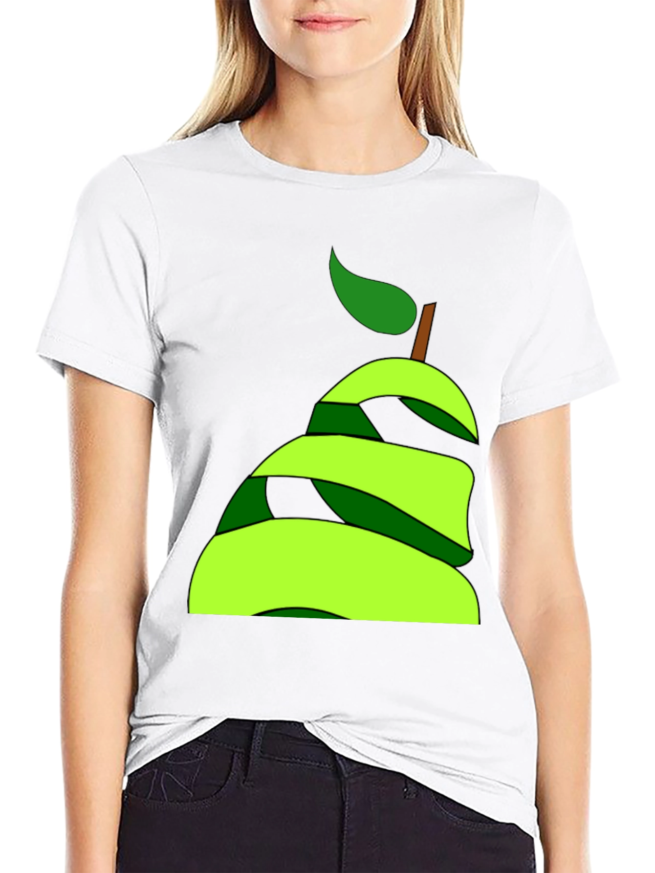 Abstract Pear Graphic Tee - Modern Fruit Lovers Style