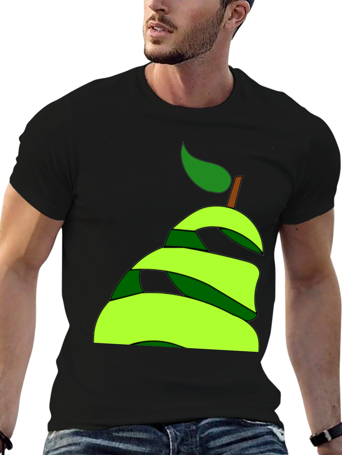 Abstract Pear Graphic Tee - Modern Fruit Lovers Style