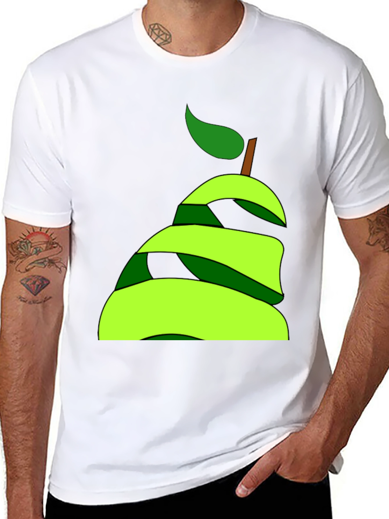 Abstract Pear Graphic Tee - Modern Fruit Lovers Style