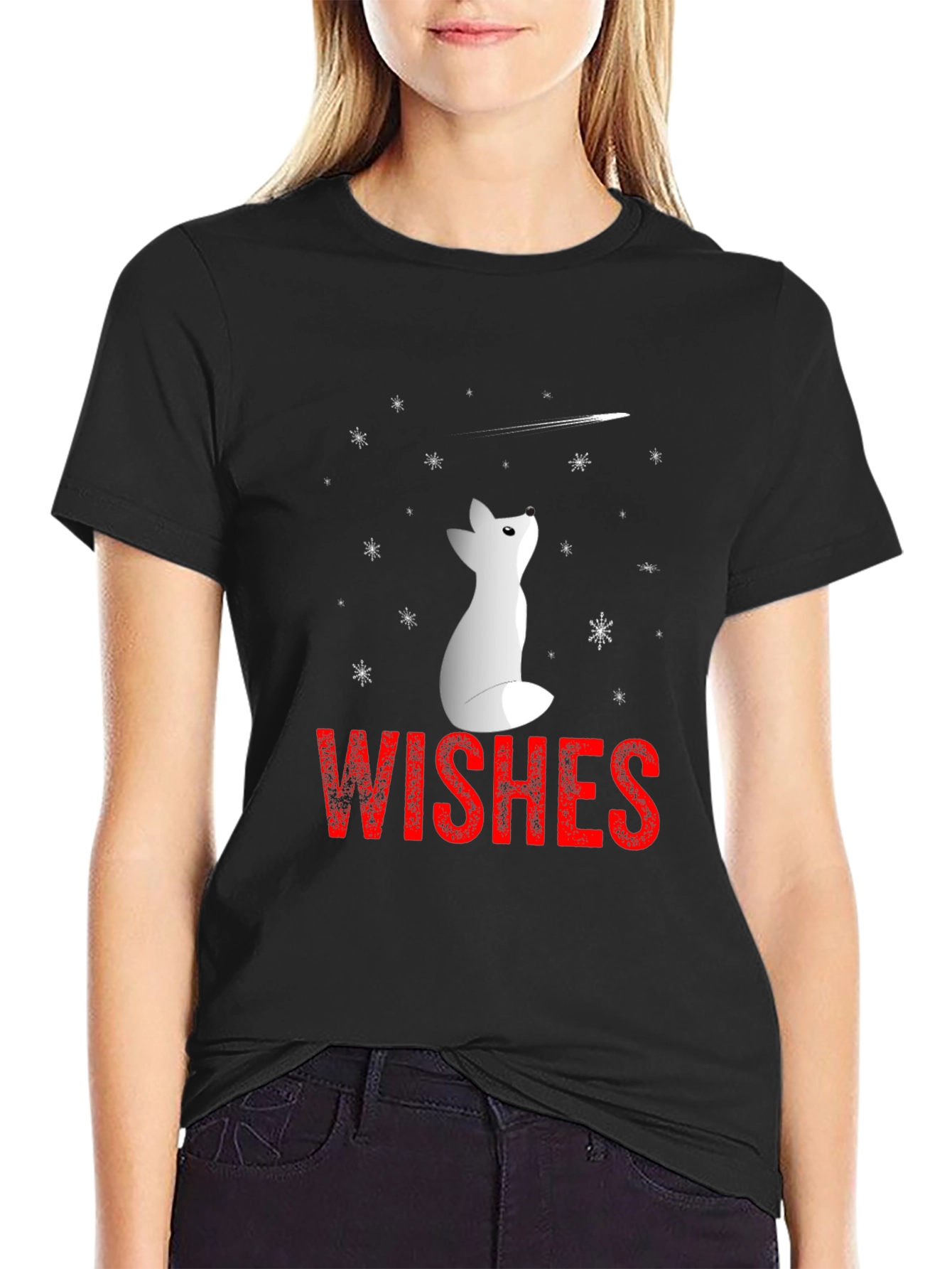 Winter Wishes Graphic Tee - Black