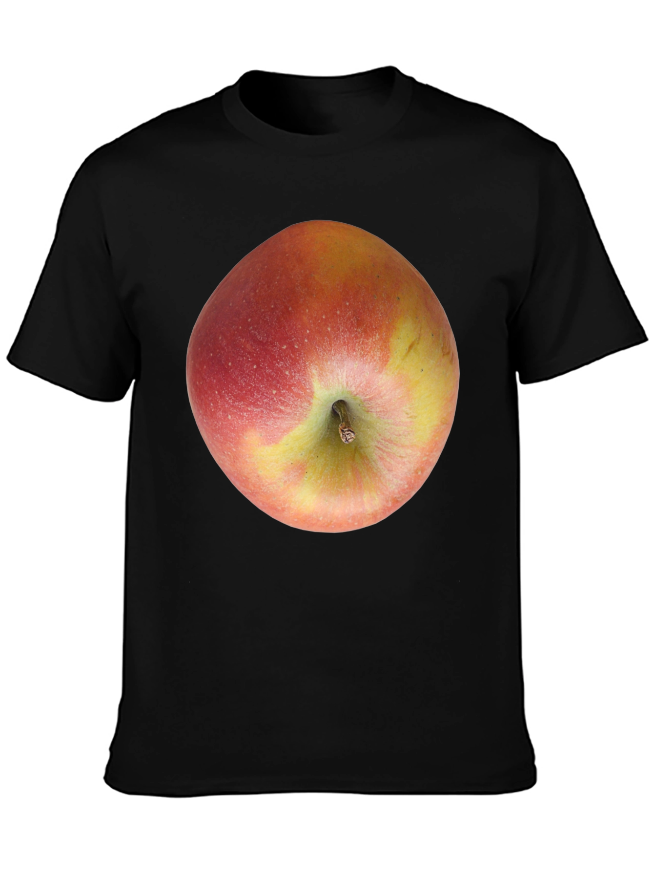 Apple Graphic Black T-Shirt - Fresh Fruit Design