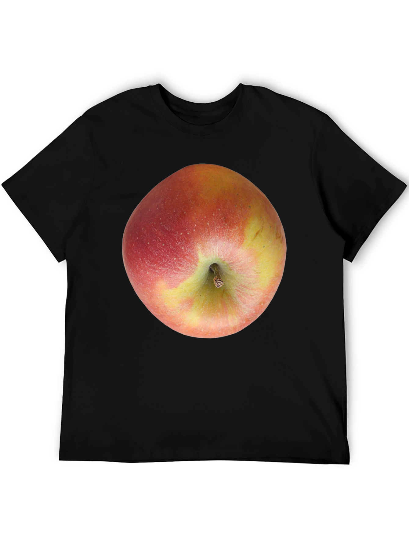 Apple Graphic Black T-Shirt - Fresh Fruit Design