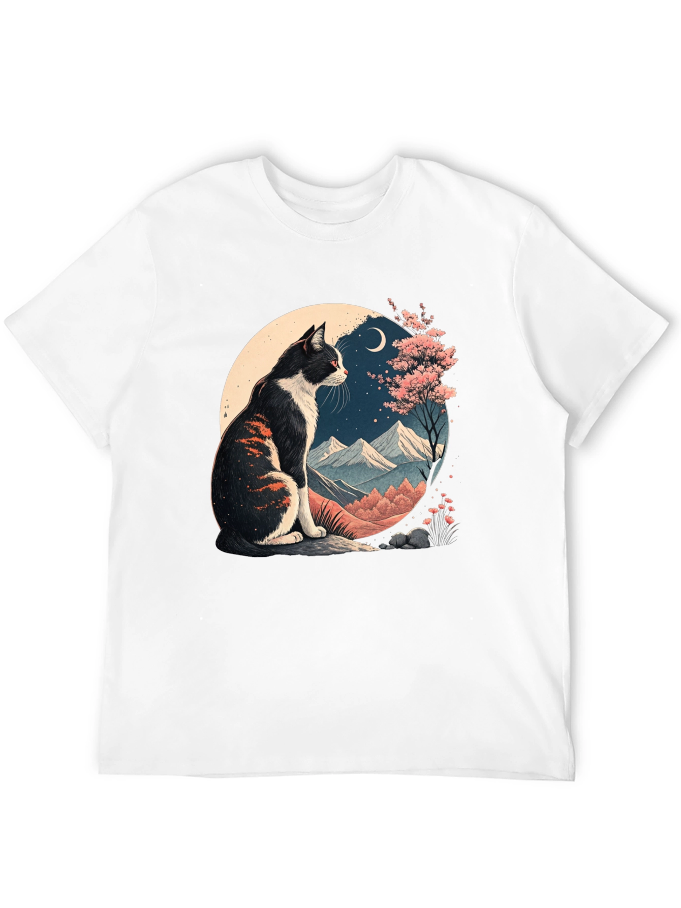 Artistic Cat Landscape Graphic Tee