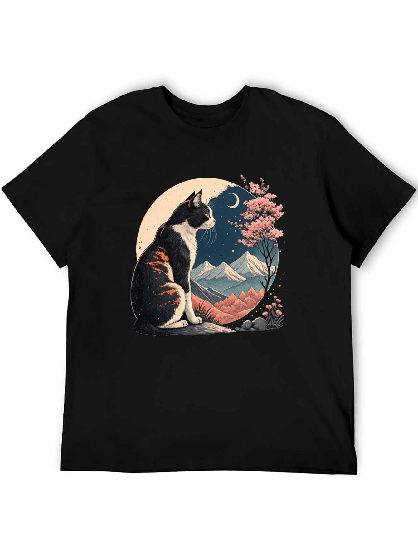 Artistic Cat Landscape Graphic Tee