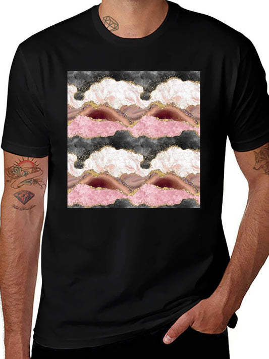 Agate Slice Design Black T-Shirt