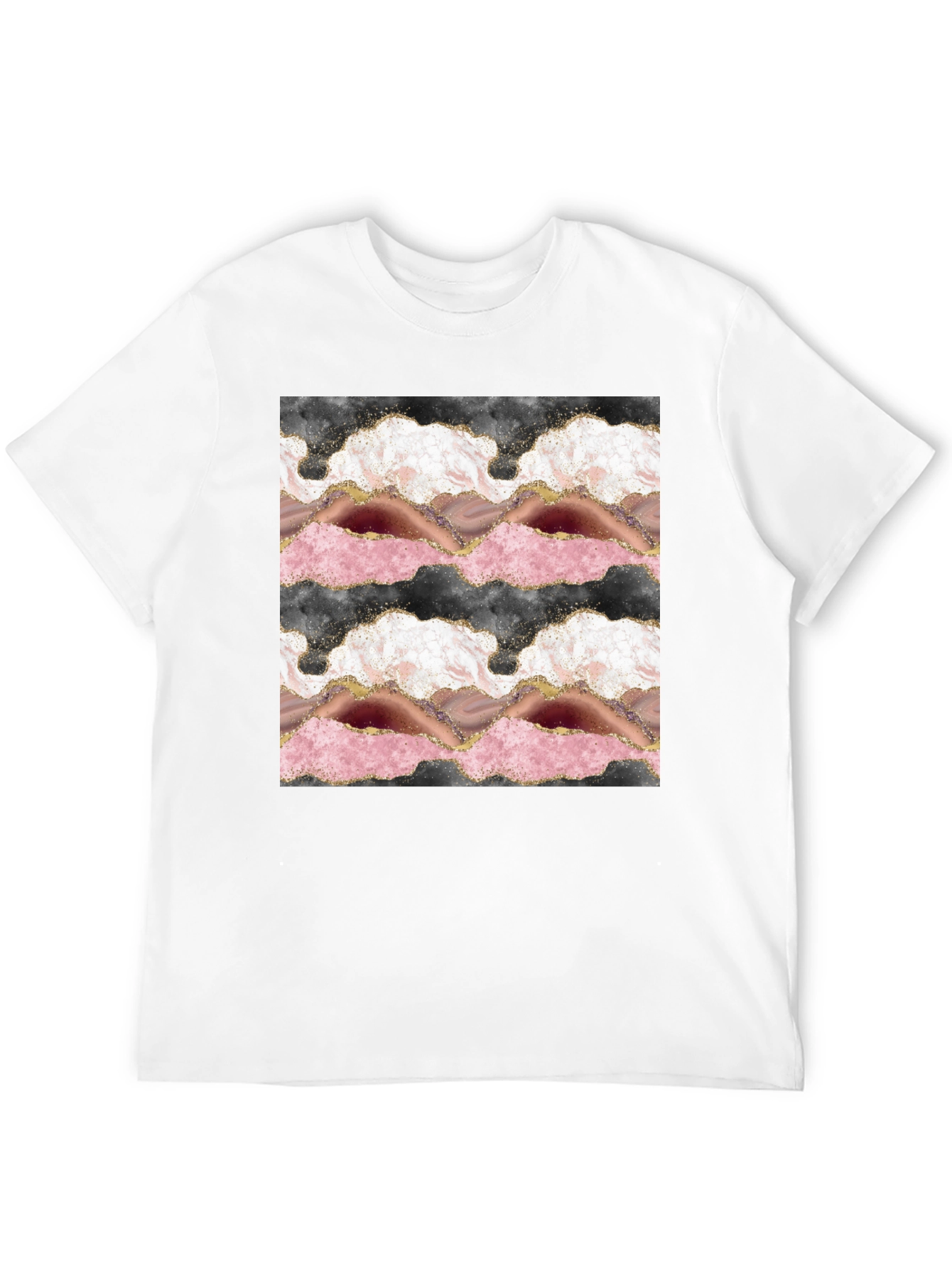 Agate Slice Design Black T-Shirt