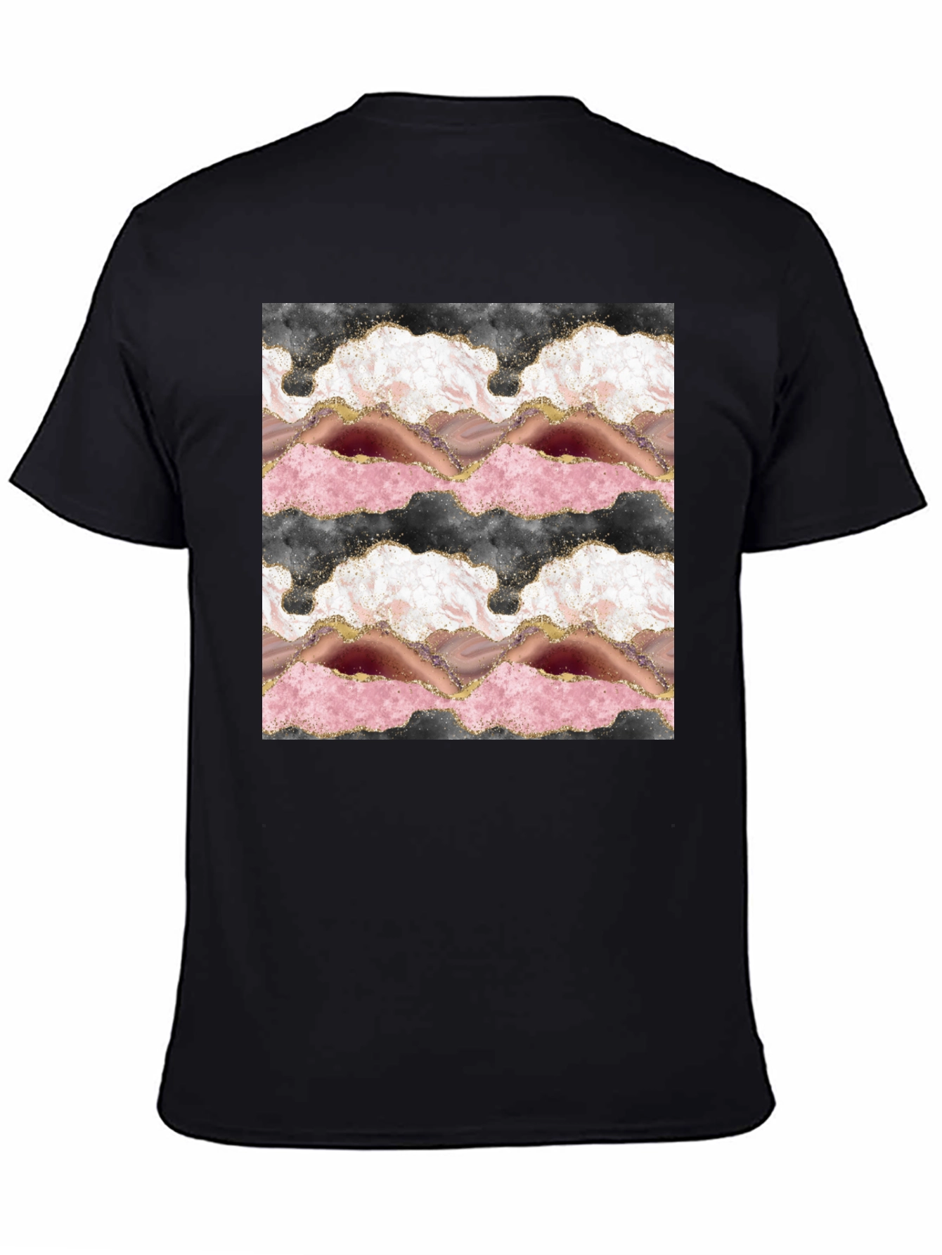 Agate Slice Design Black T-Shirt