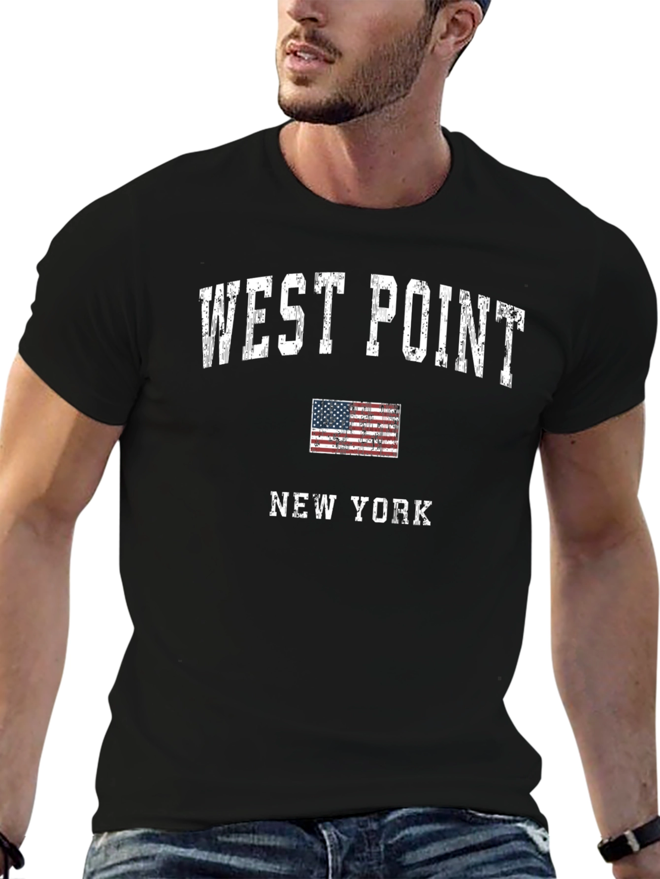 West Point New York T-Shirt USA Flag