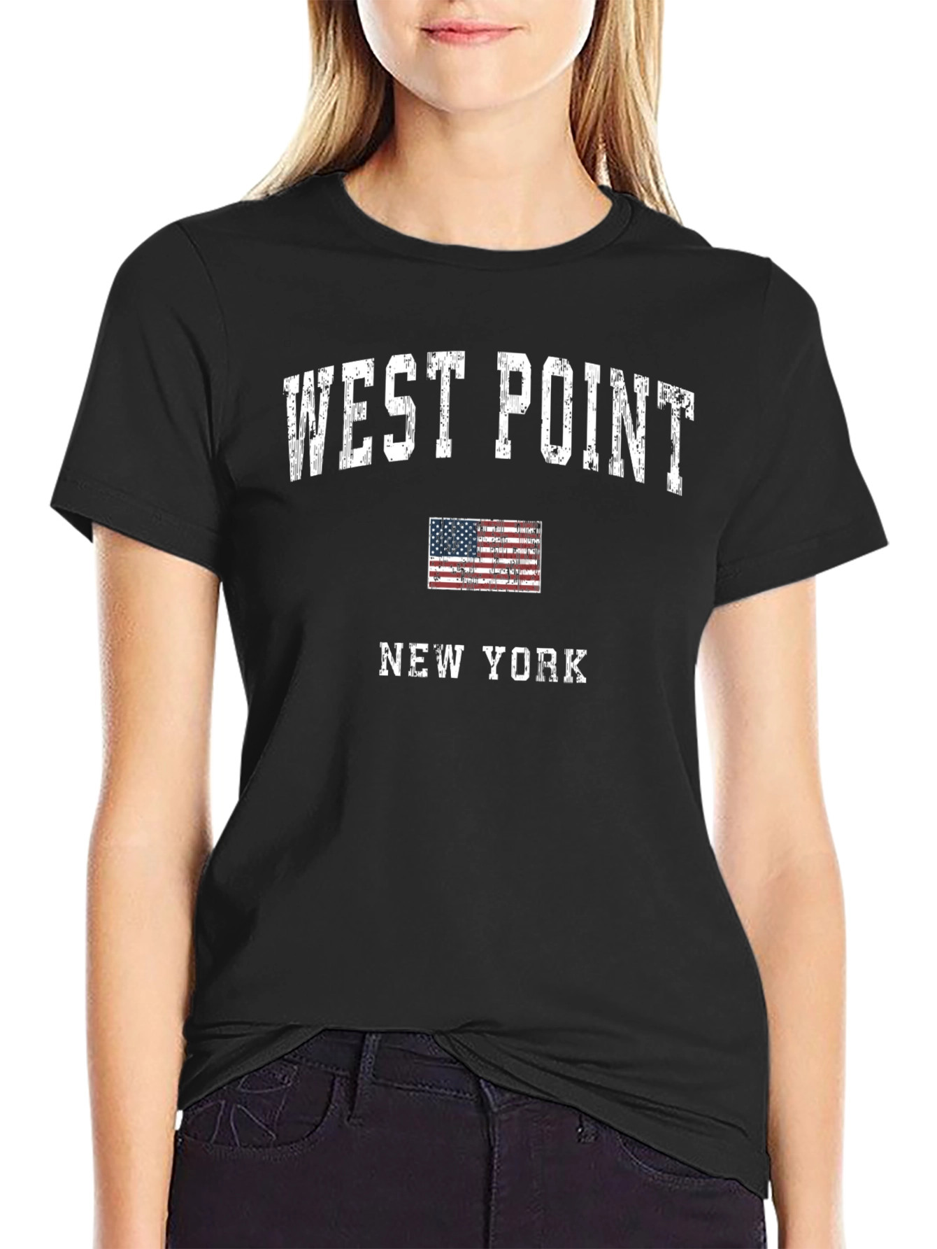 West Point New York T-Shirt USA Flag