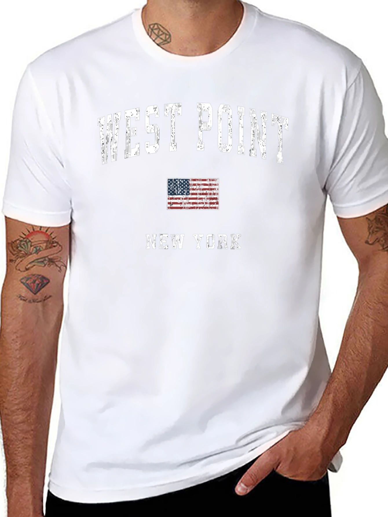 West Point New York T-Shirt USA Flag