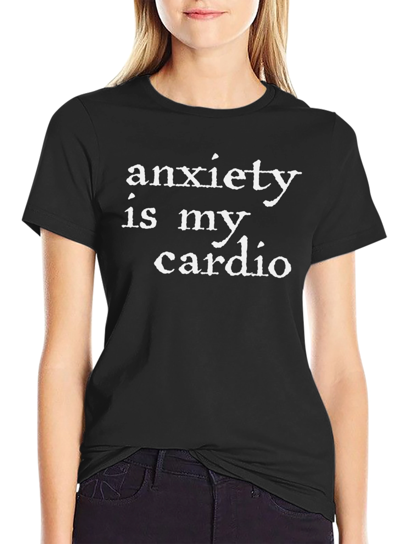 Anxiety Cardio Graphic Tee - Black Unisex T-Shirt
