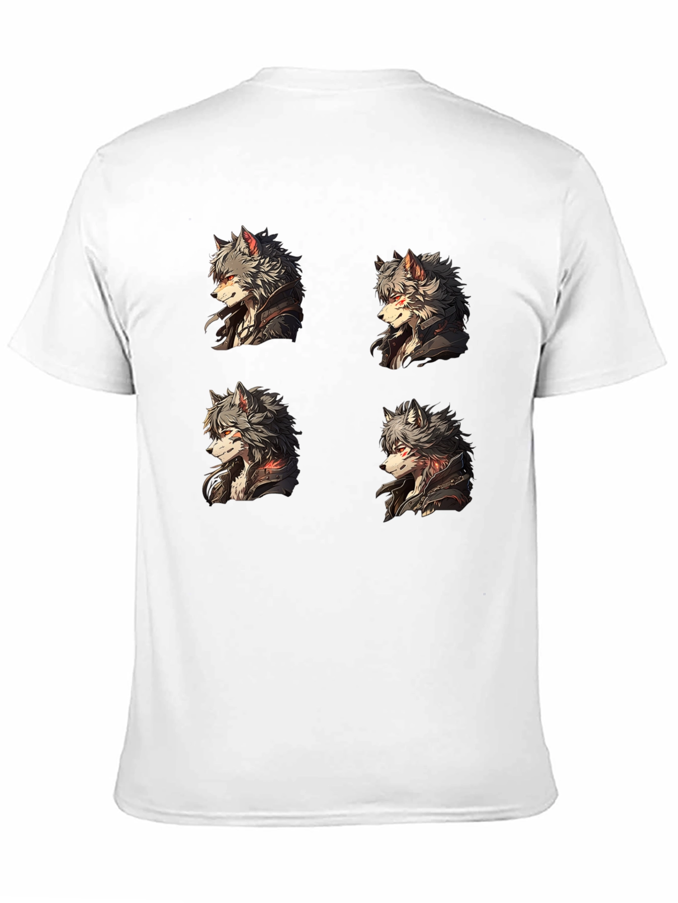 Anime Wolf Portrait Black Graphic Tee