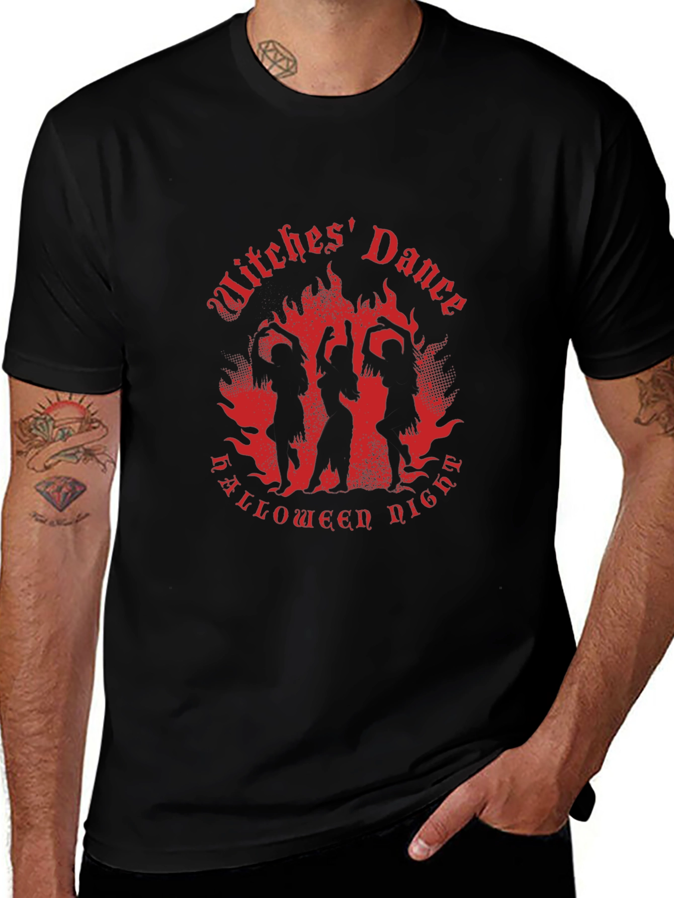 Witches Dance Halloween Night Black T-Shirt