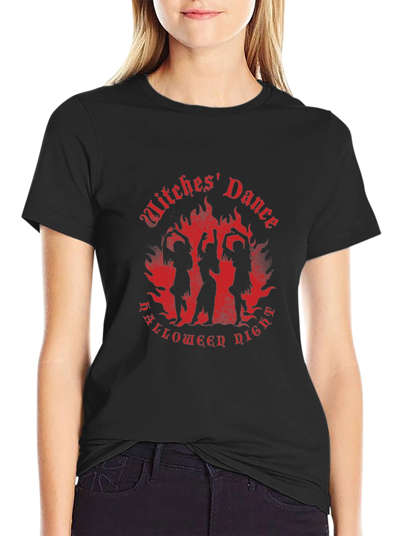 Witches Dance Halloween Night Black T-Shirt