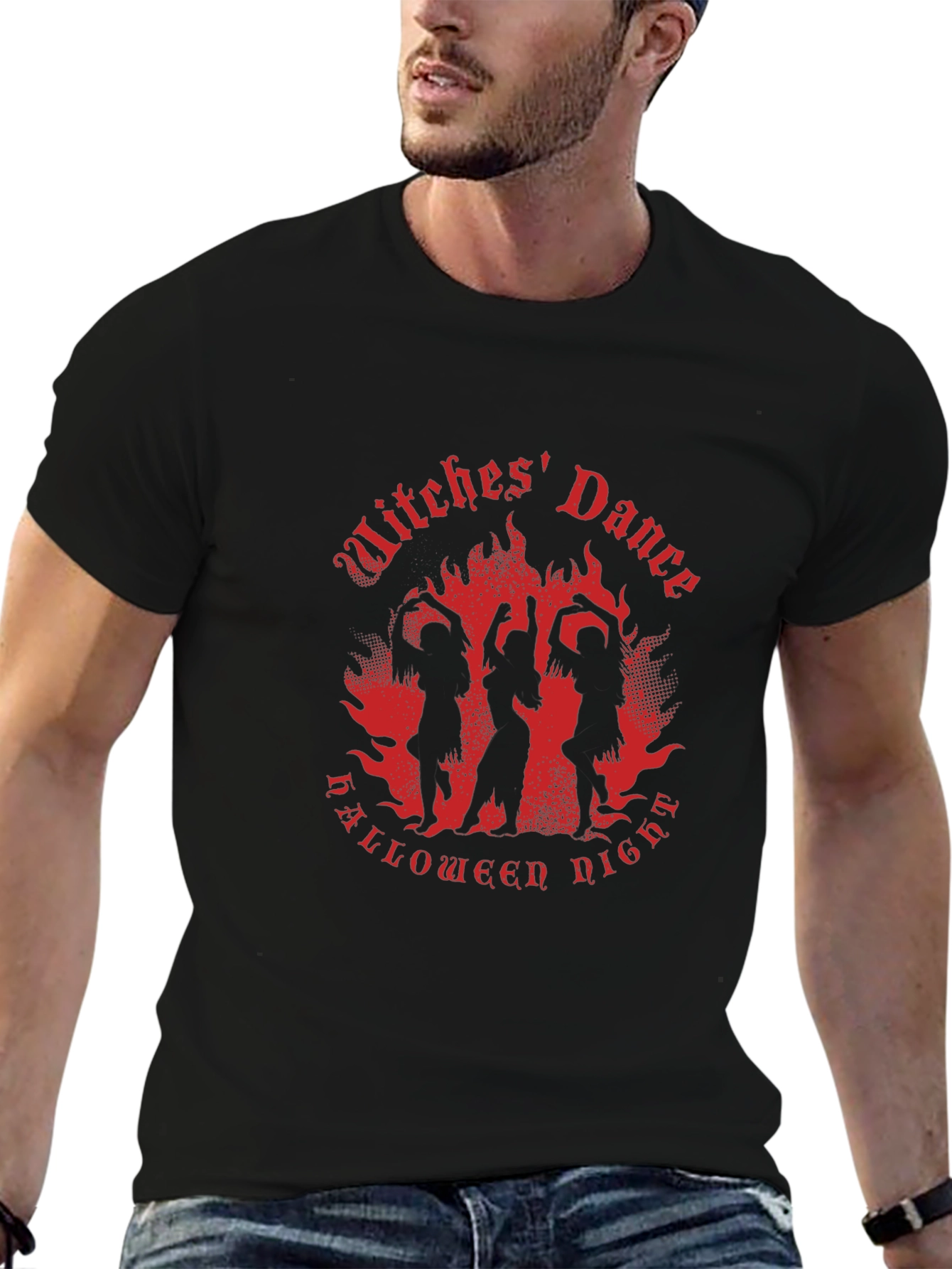 Witches Dance Halloween Night Black T-Shirt