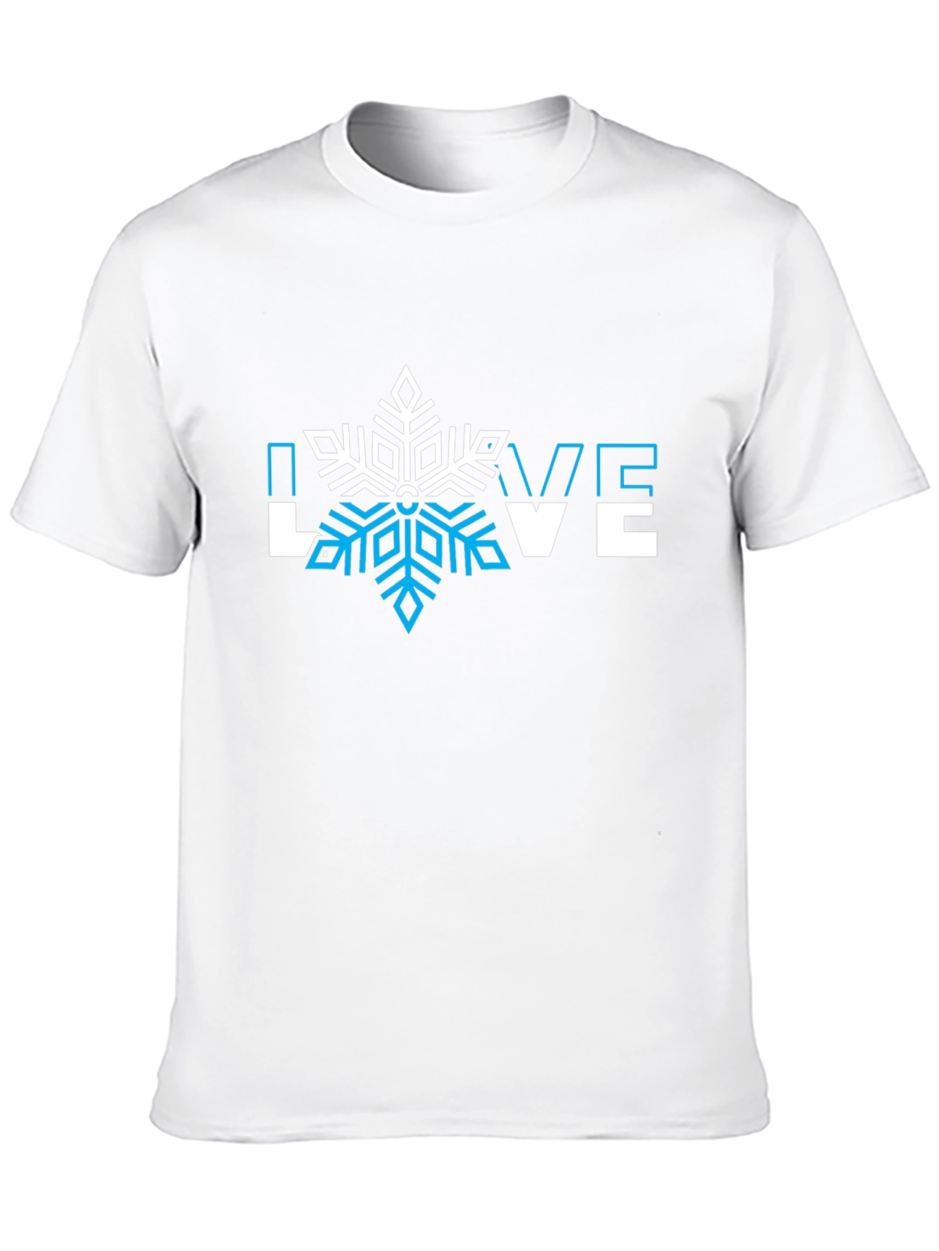 Winter Love Snowflake Graphic Tee - Black