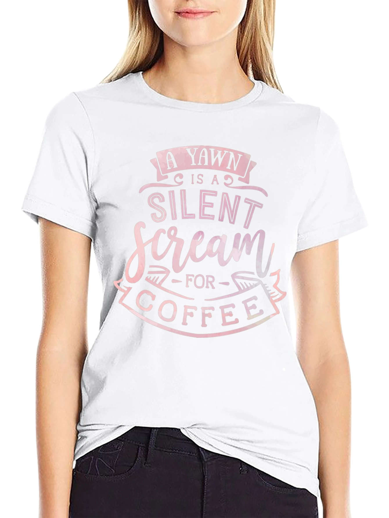 Yawn Silent Scream Coffee Black T-Shirt