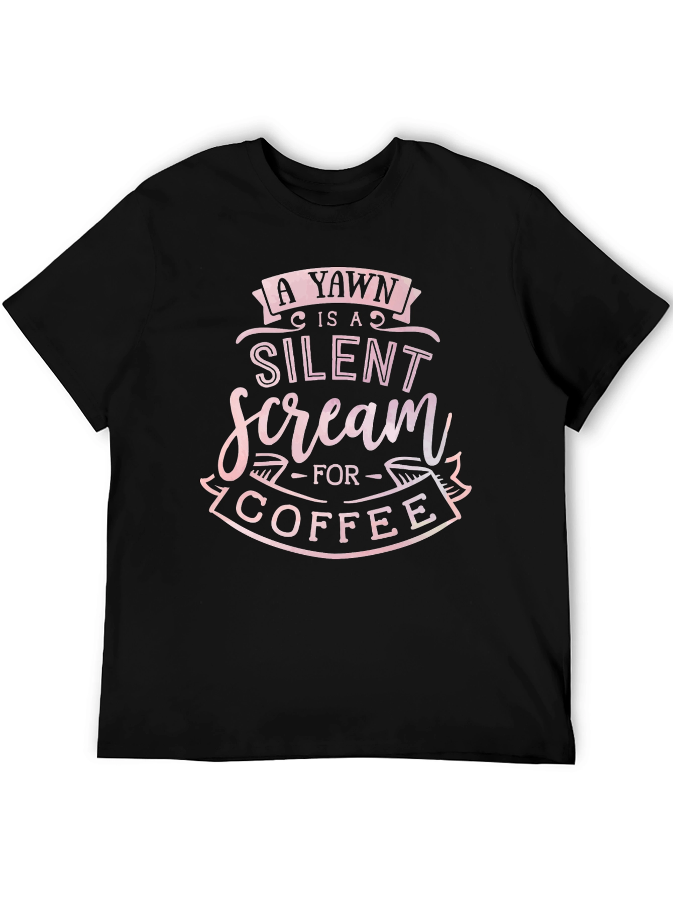 Yawn Silent Scream Coffee Black T-Shirt