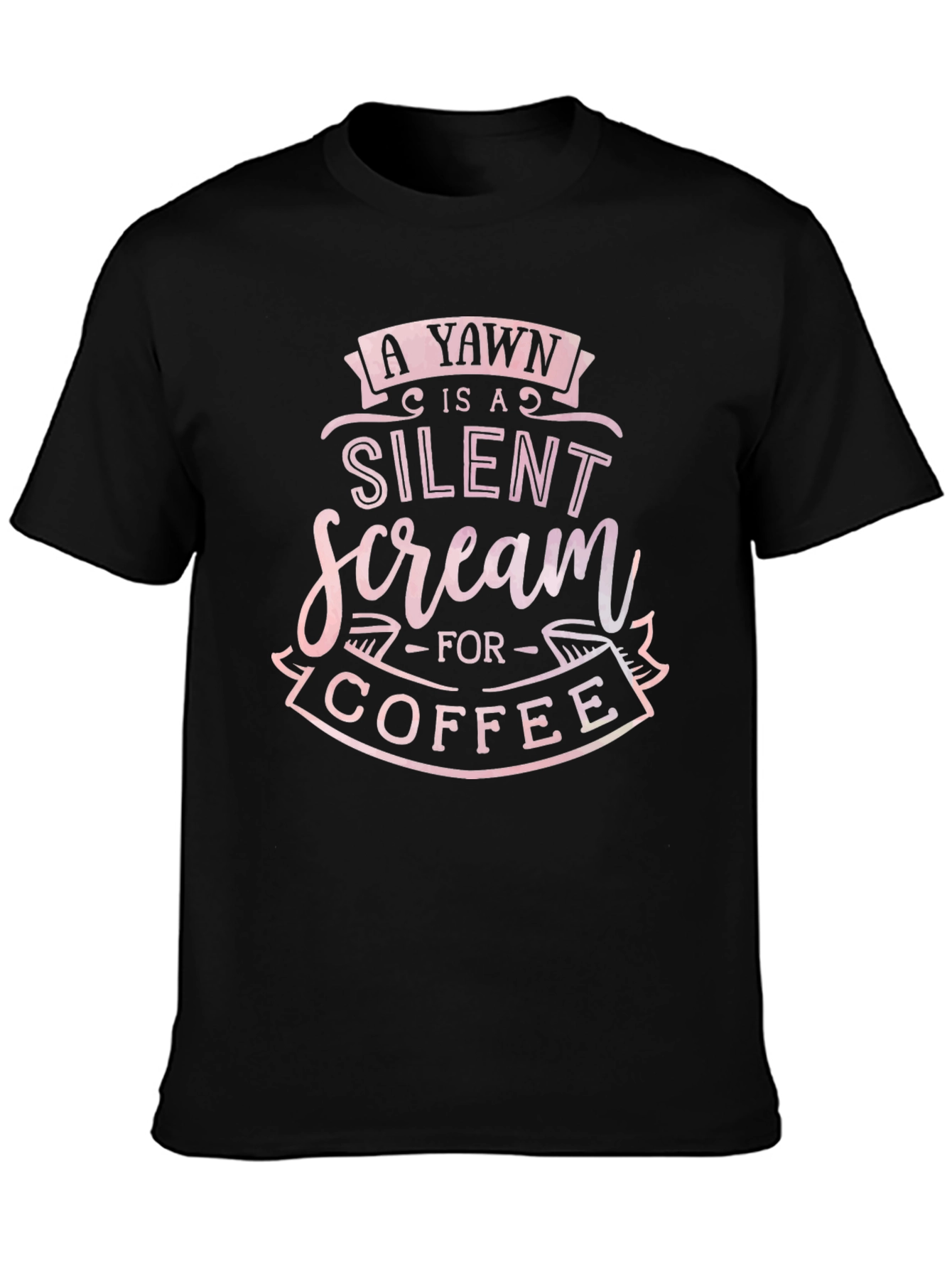 Yawn Silent Scream Coffee Black T-Shirt